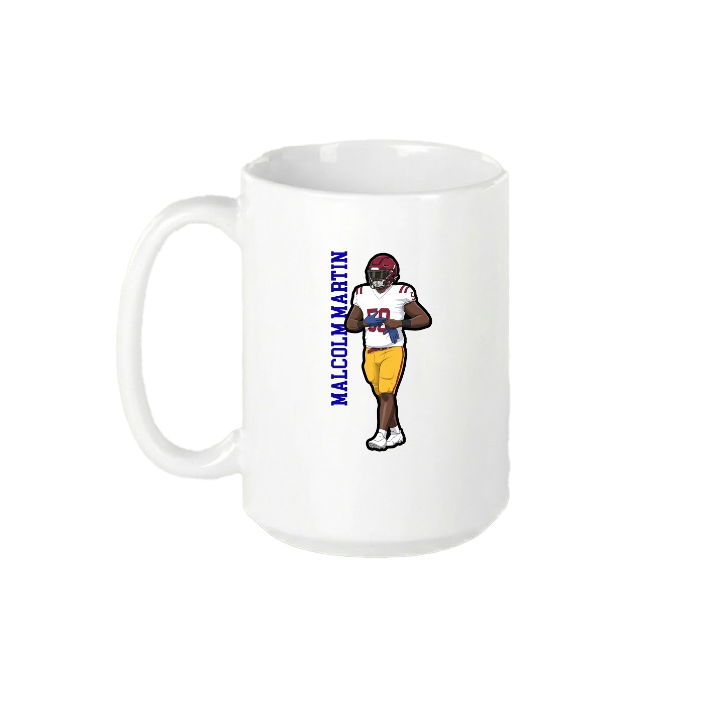 15oz Coffee Mug — Name Vertical in White