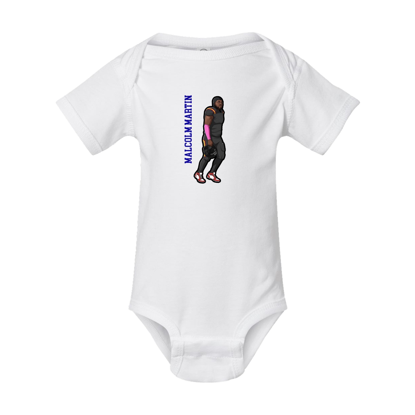 Baby Onesie — Name Vertical in White