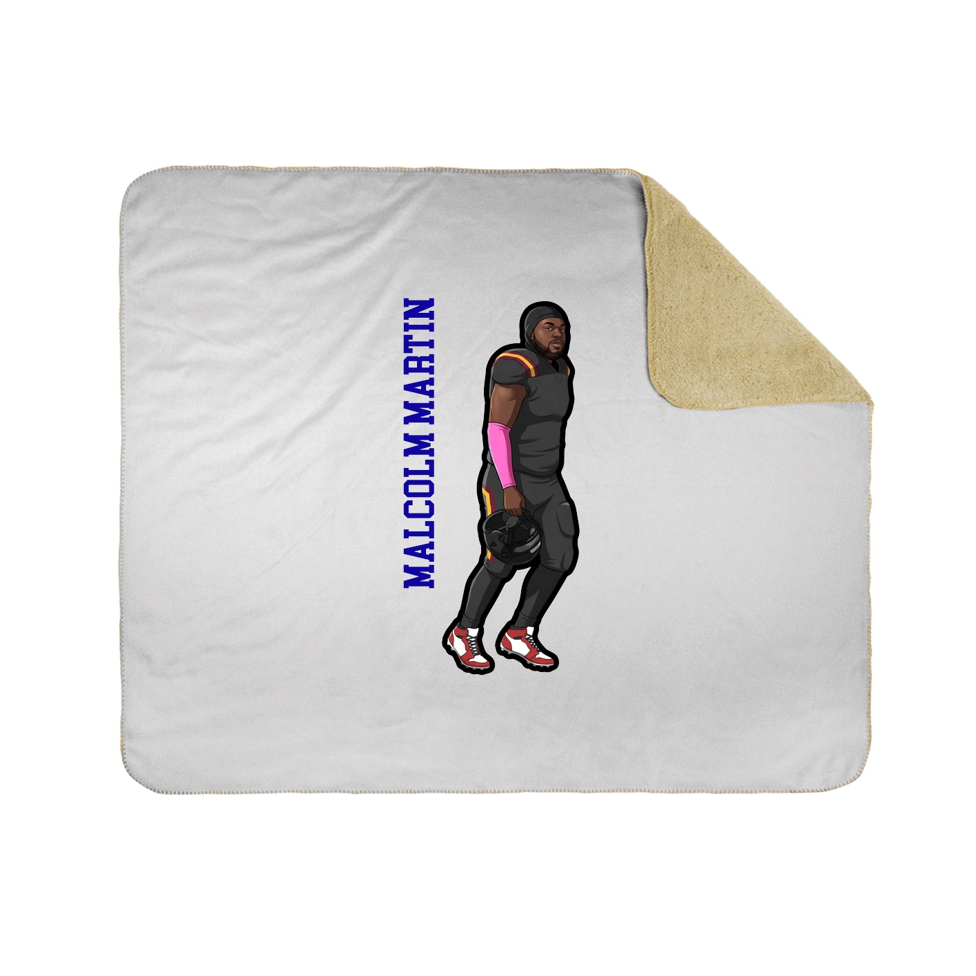 Throw Blanket — Name Vertical in White