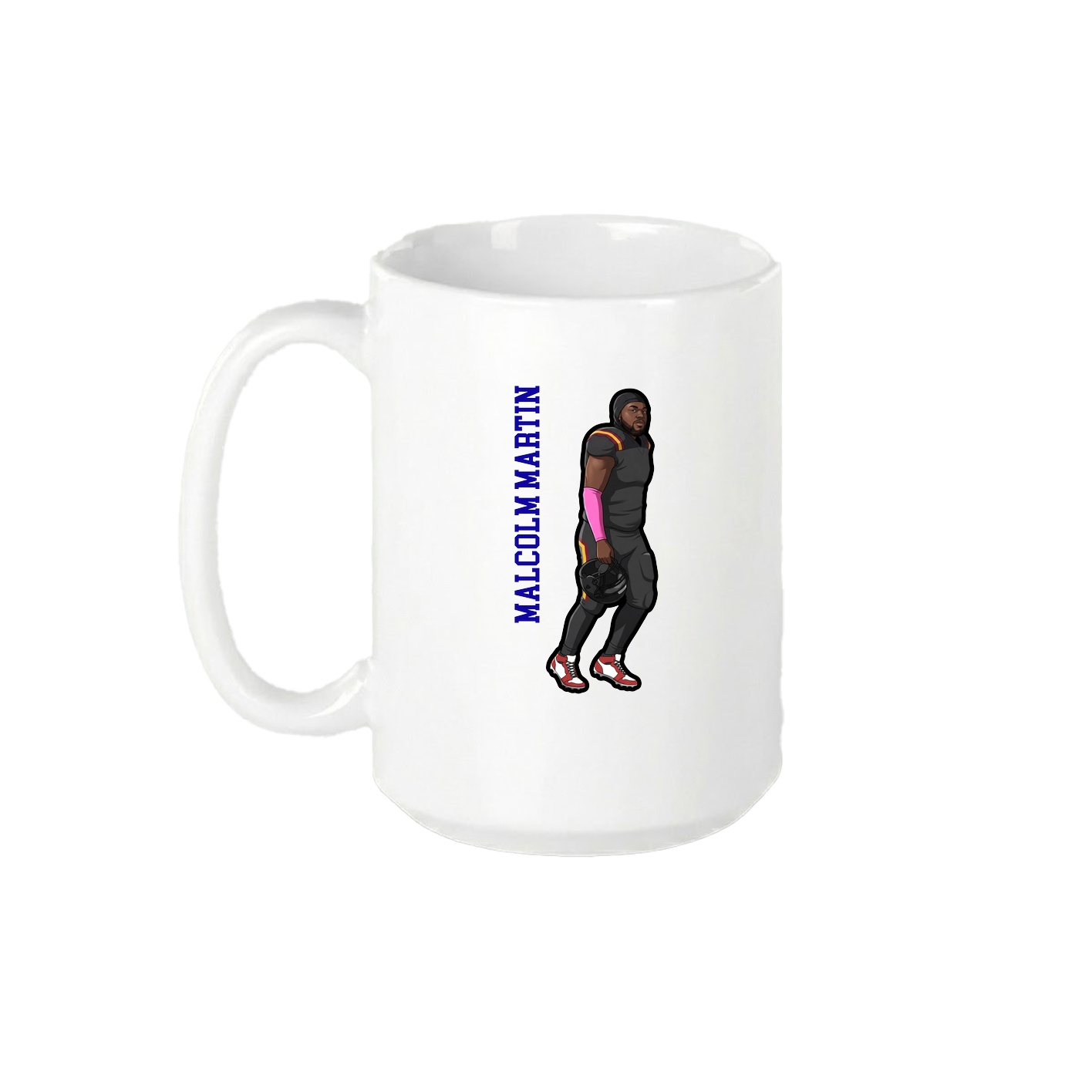 15oz Coffee Mug — Name Vertical in White