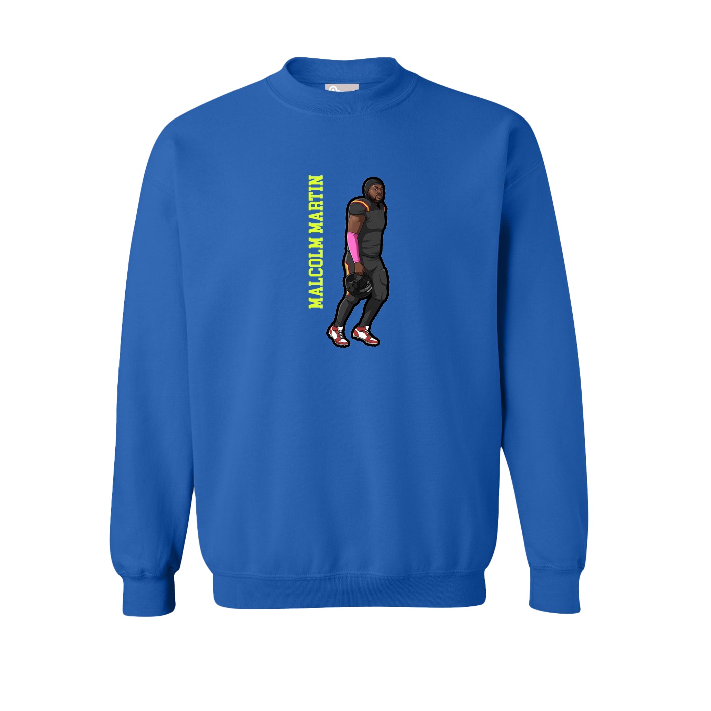 Fleece Crew — Name Vertical in Royal