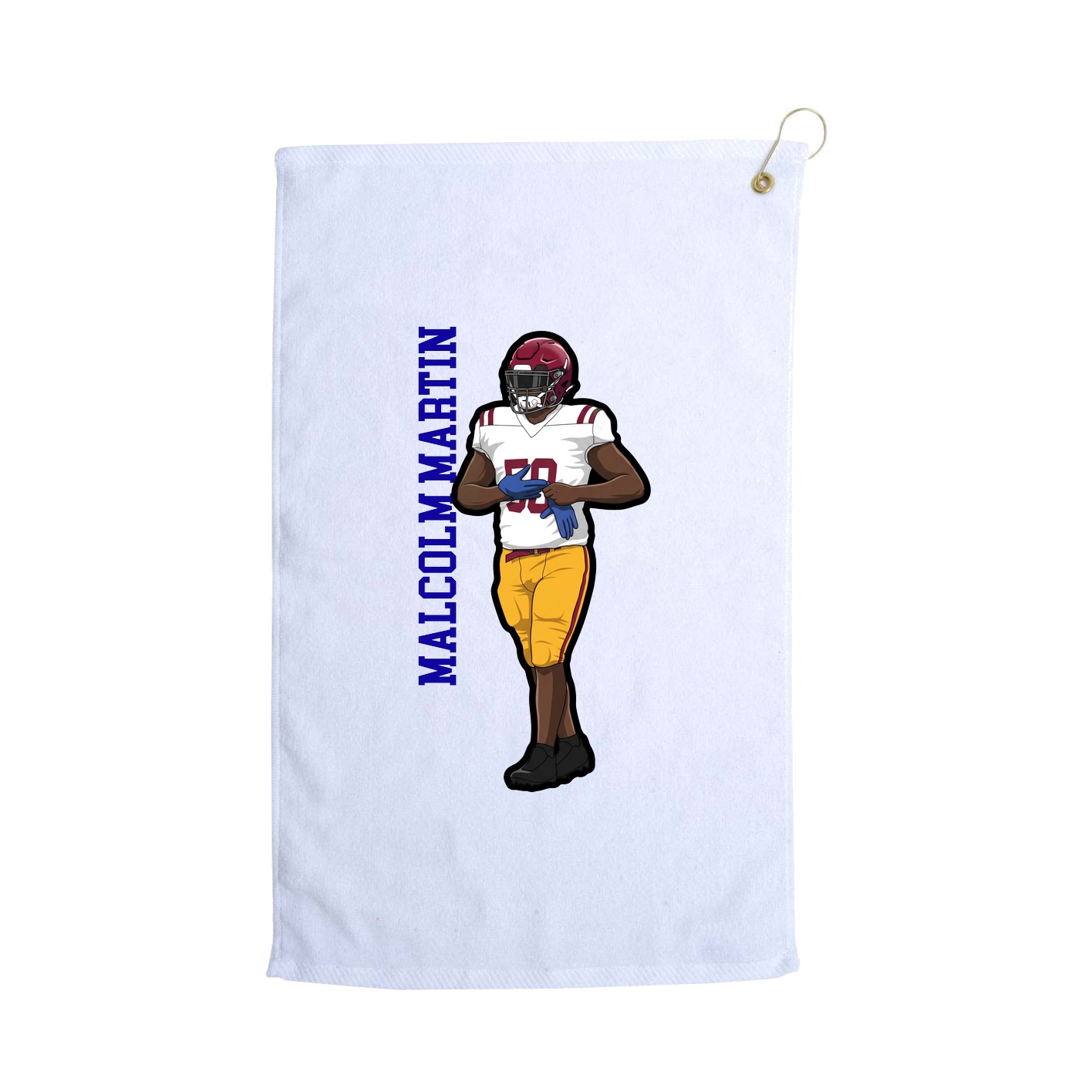 Golf Towel — Name Vertical in White