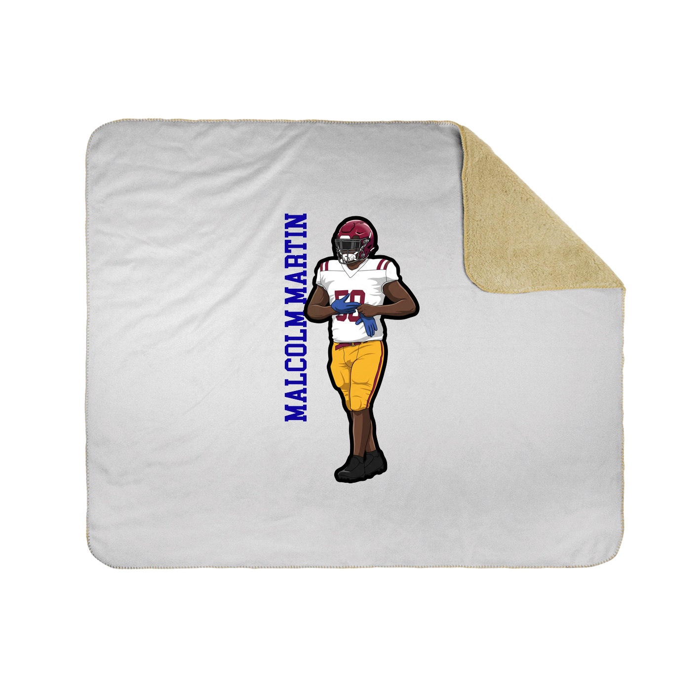 Throw Blanket — Name Vertical in White
