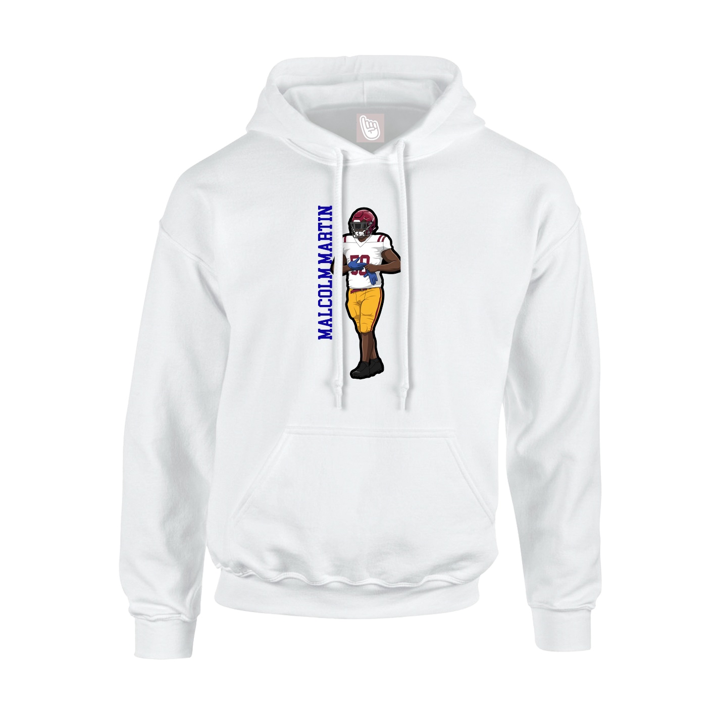Youth Hoodie — Name Vertical in White