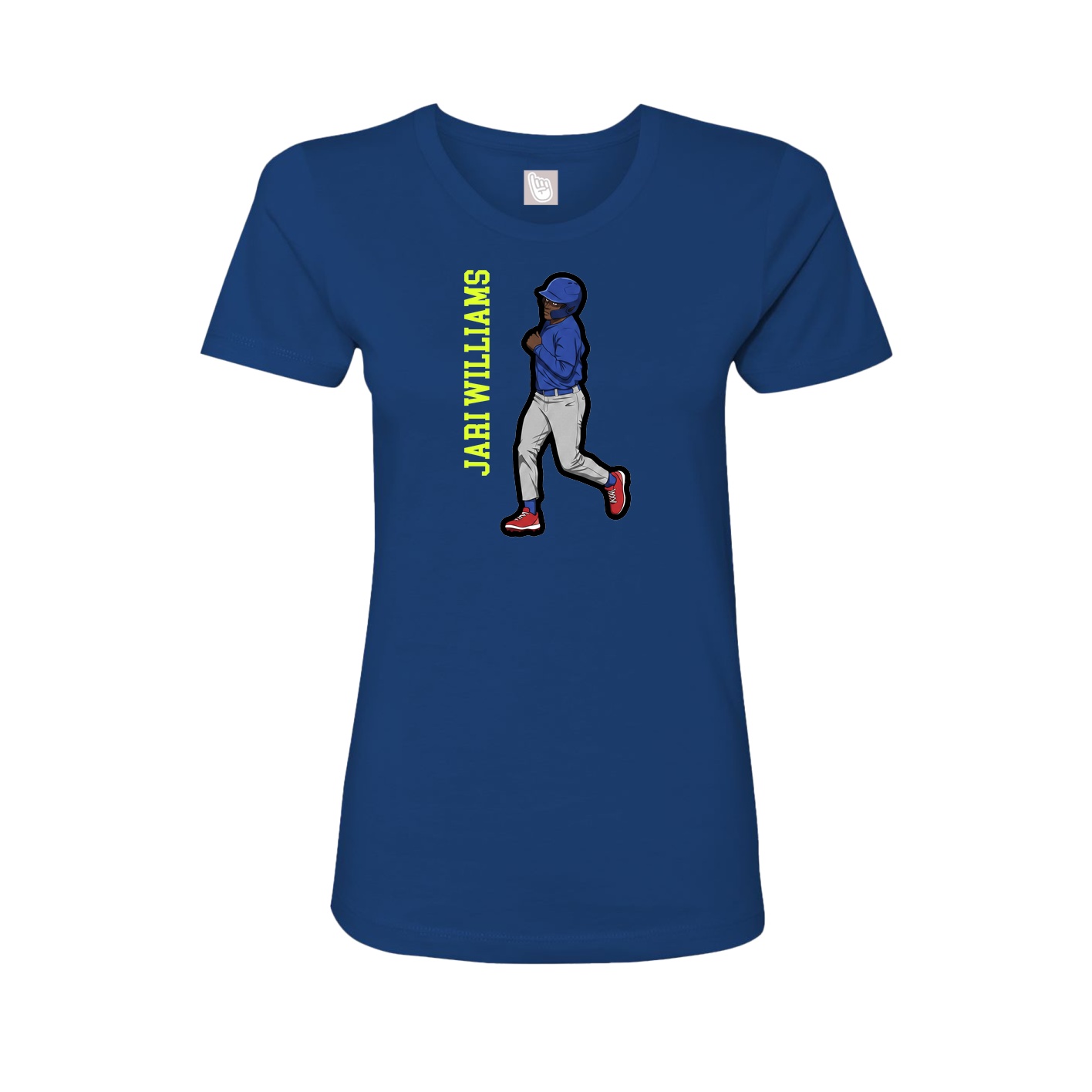 Womens Tee — Name Vertical in Royal