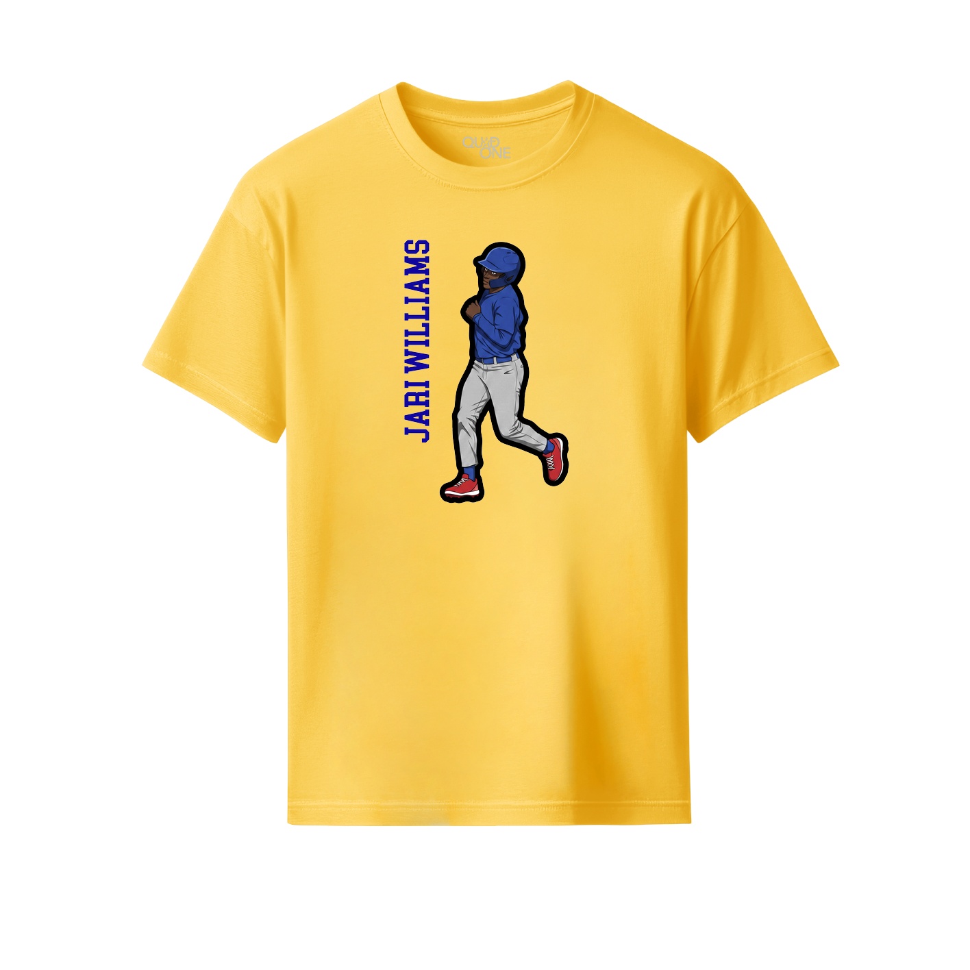 Youth Tee — Name Vertical in Yellow