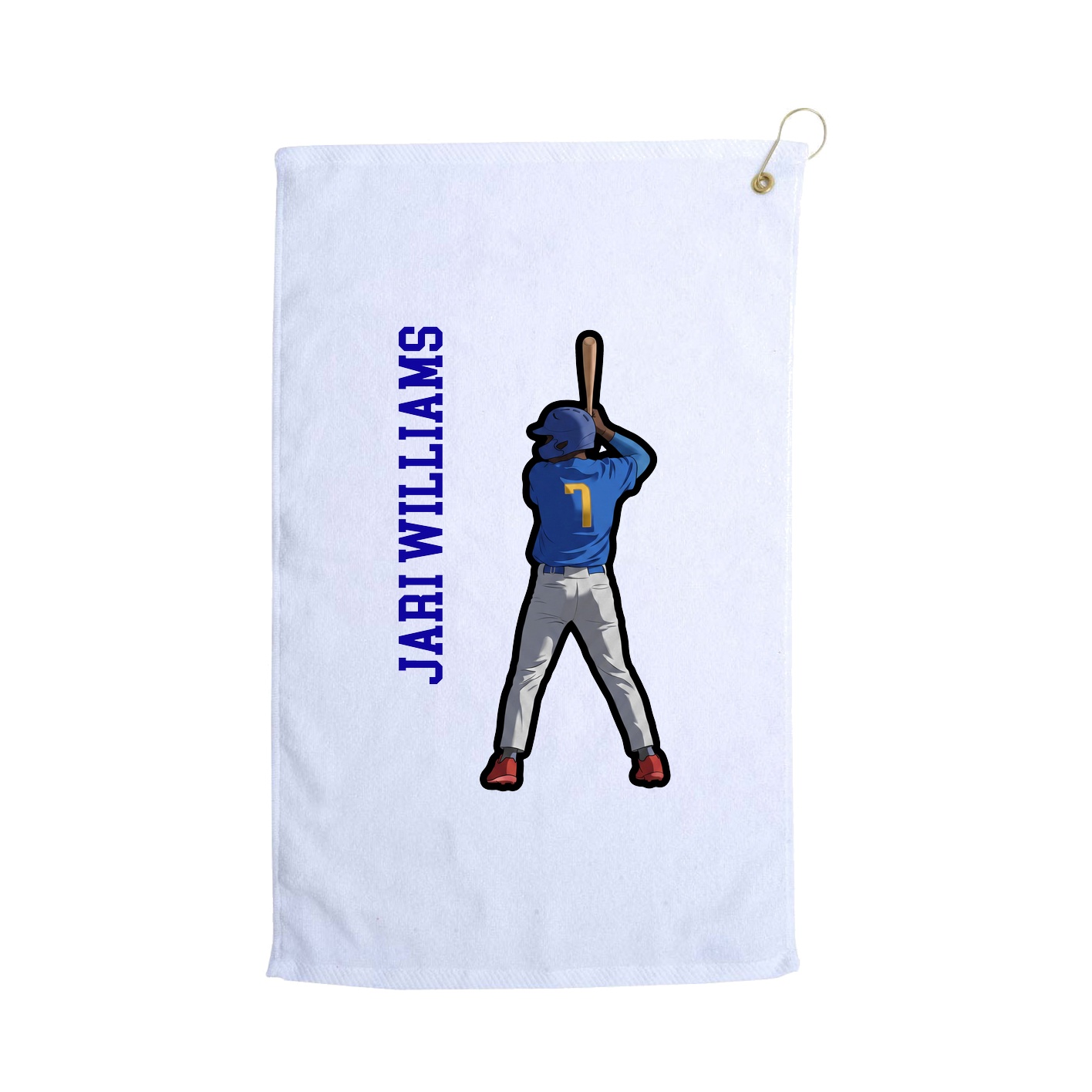 Golf Towel — Name Vertical in White