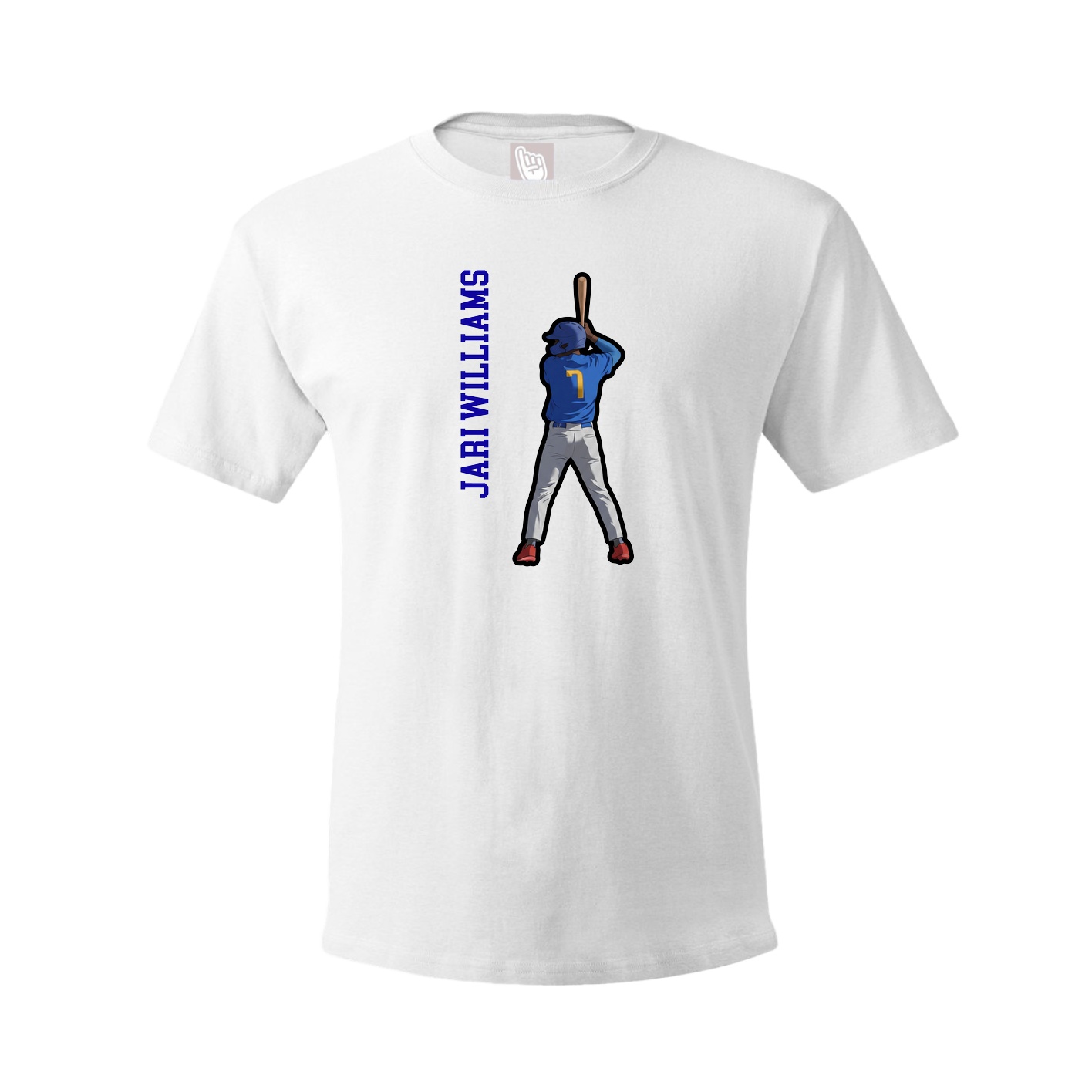 Tee — Name Vertical in White