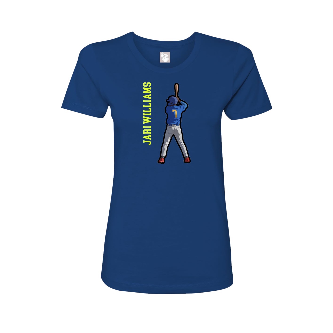 Womens Tee — Name Vertical in Royal