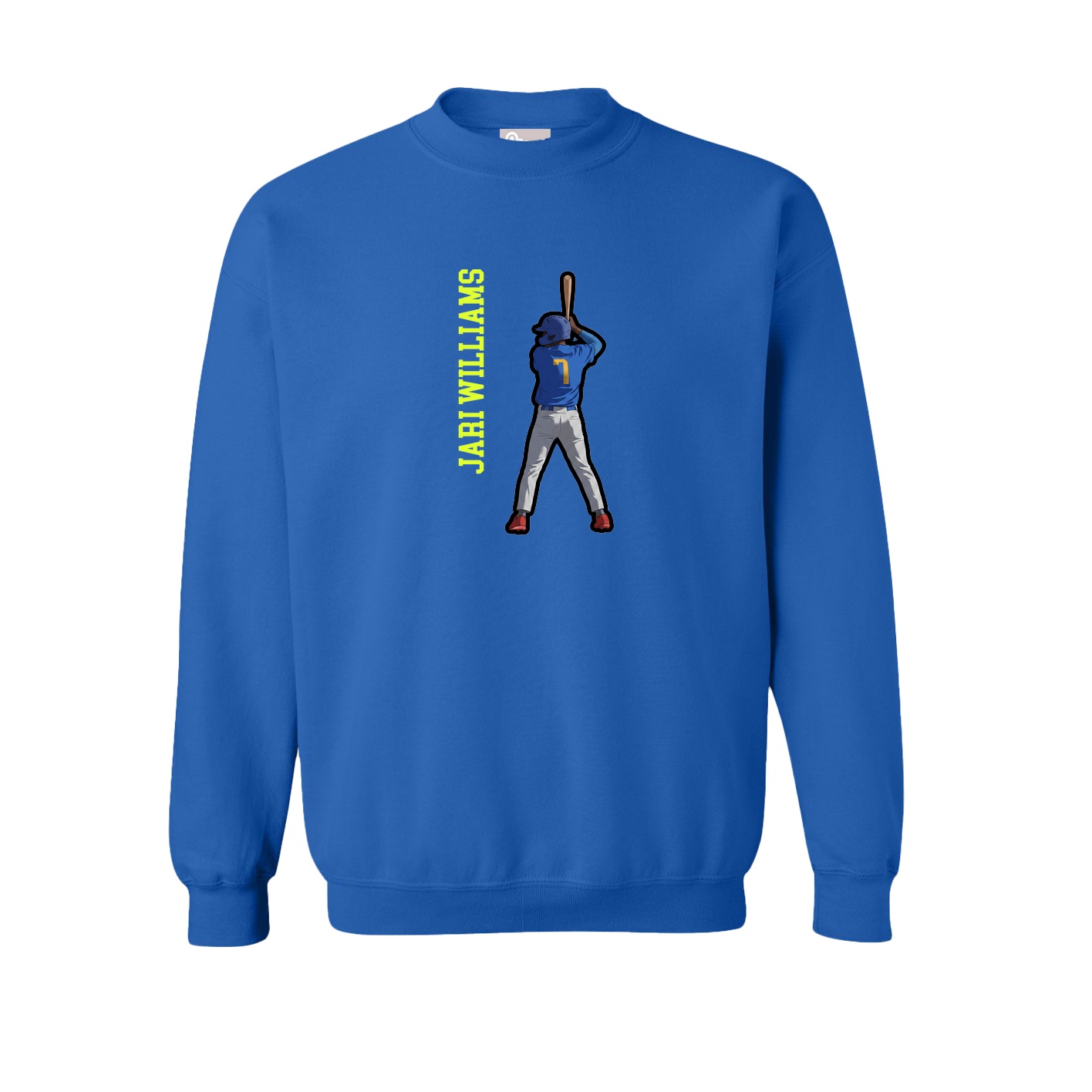 Fleece Crew — Name Vertical in Royal