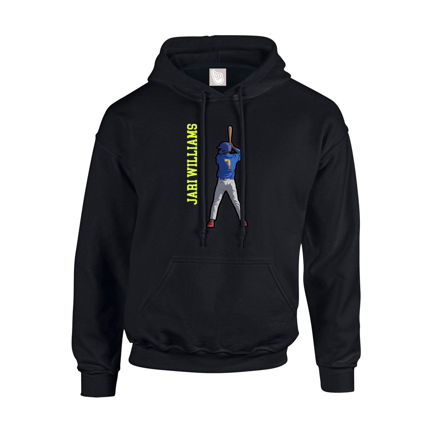 Youth Hoodie — Name Vertical in Black