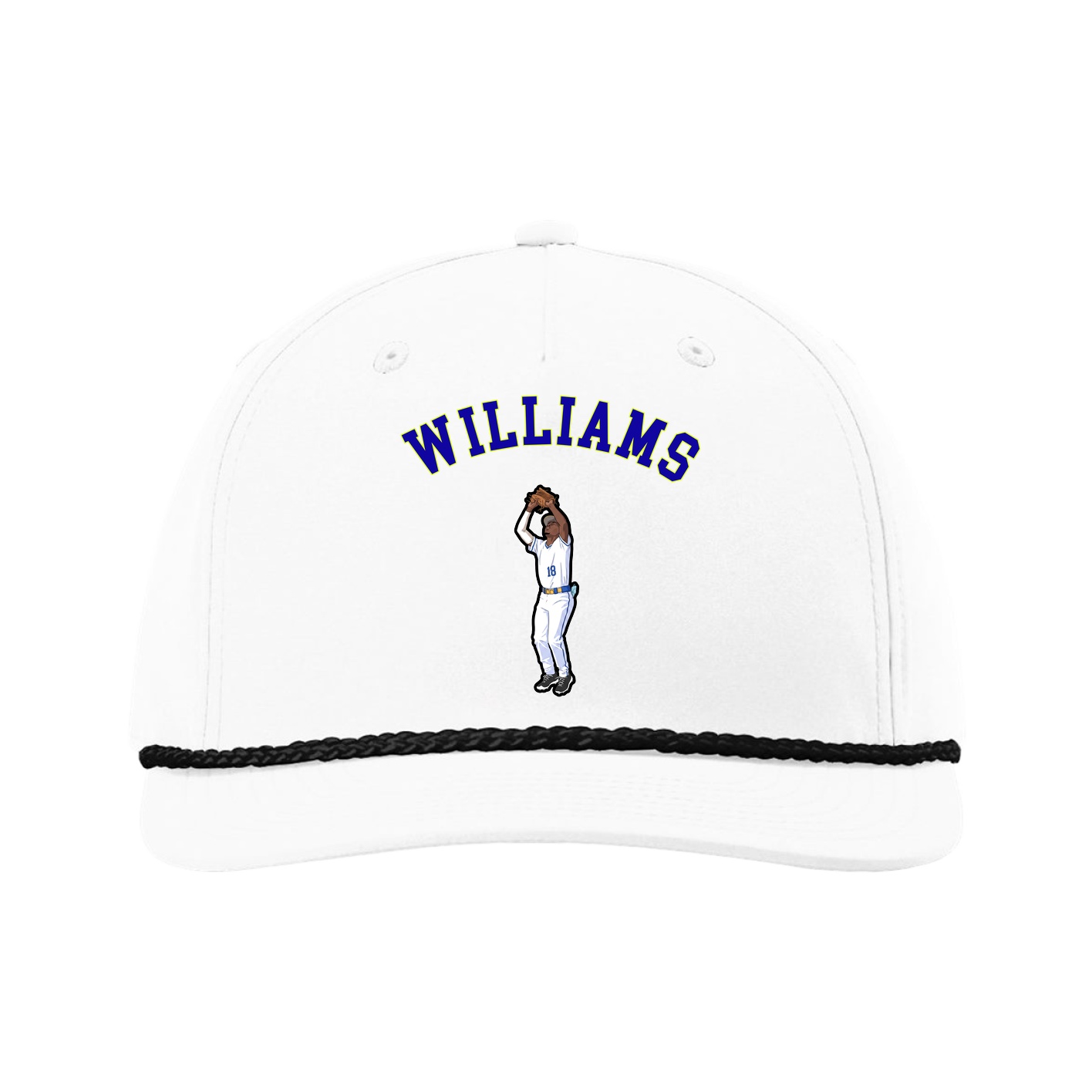 Five-Panel Classic Rope Cap — Shirsey Arch in White