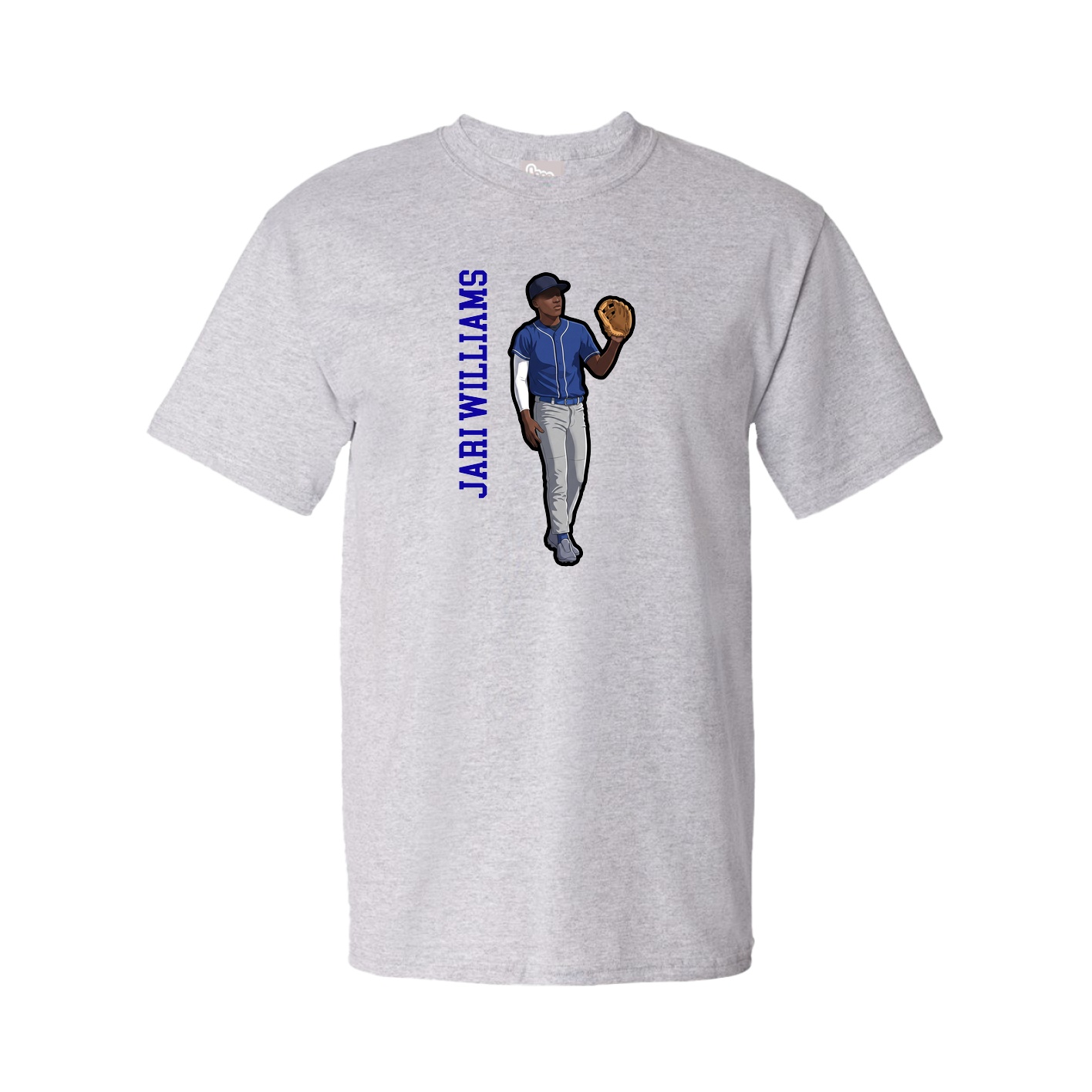 Youth Tee — Name Vertical in Grey