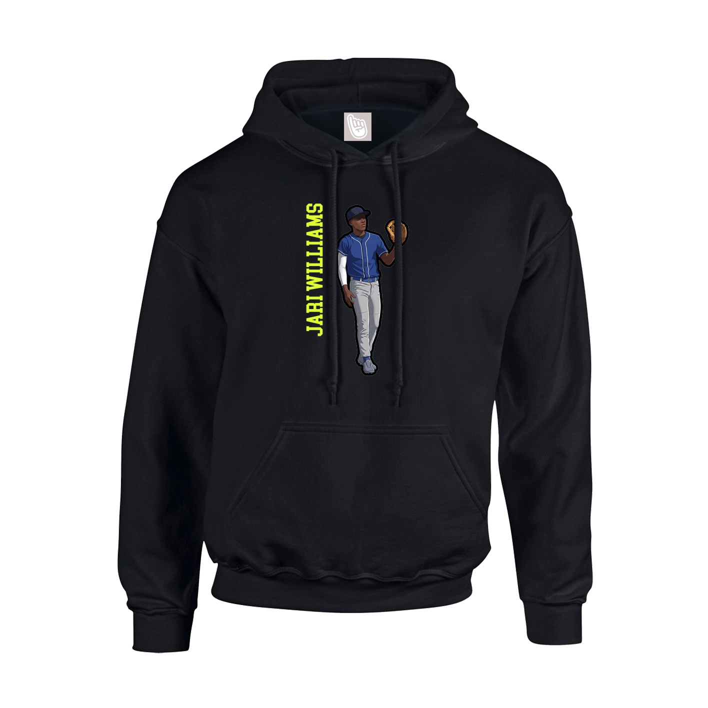Youth Hoodie — Name Vertical in Black