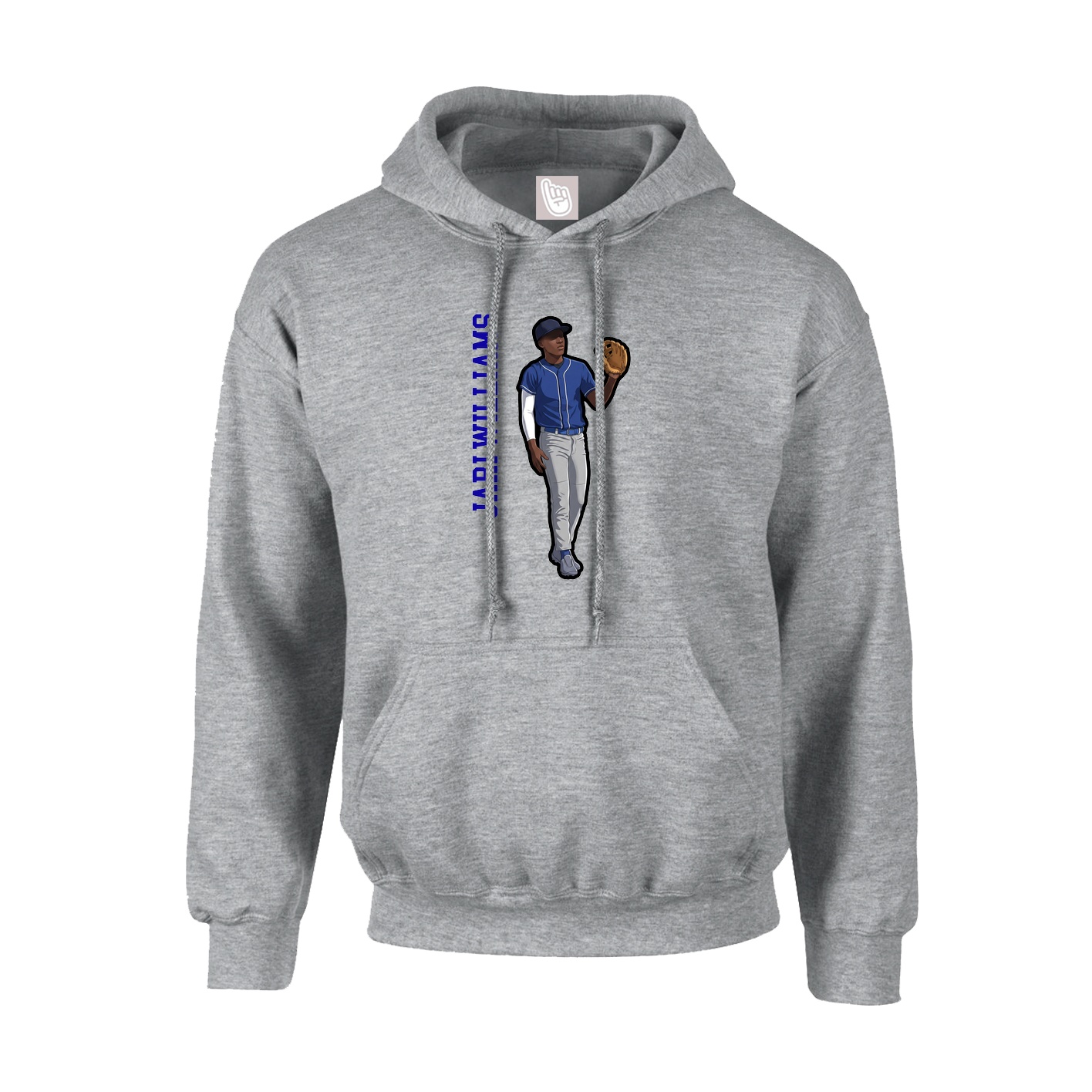 Youth Hoodie — Name Vertical in Grey