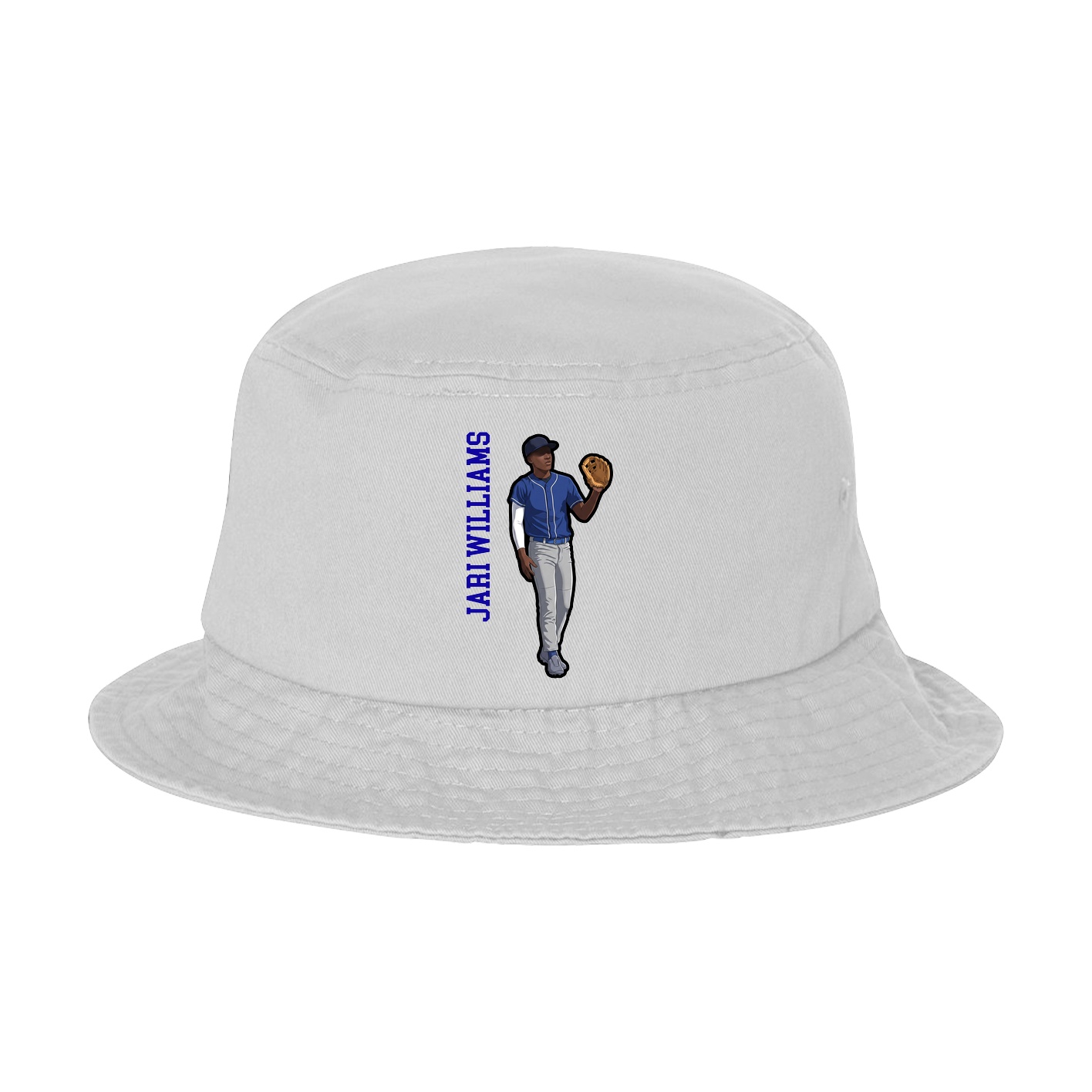Bucket Cap — Name Vertical in White