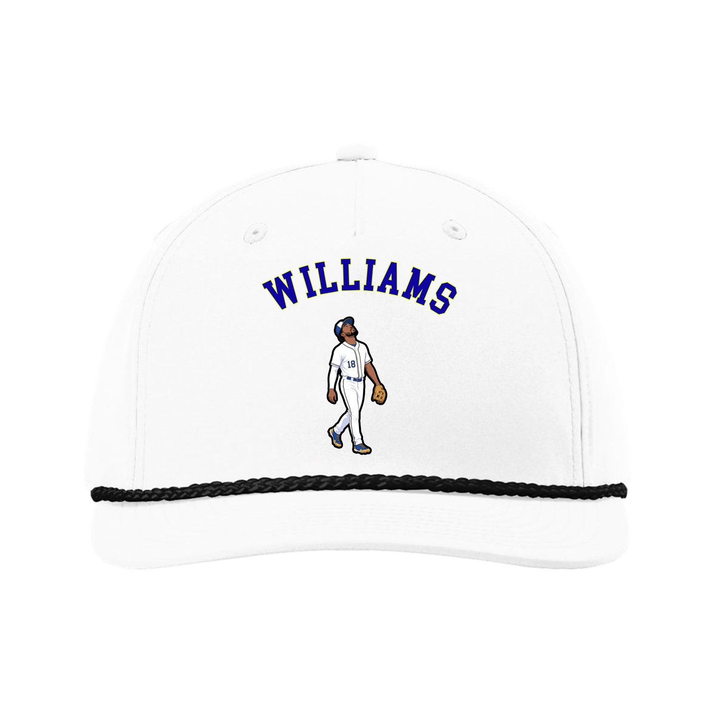 Five-Panel Classic Rope Cap — Shirsey Arch in White