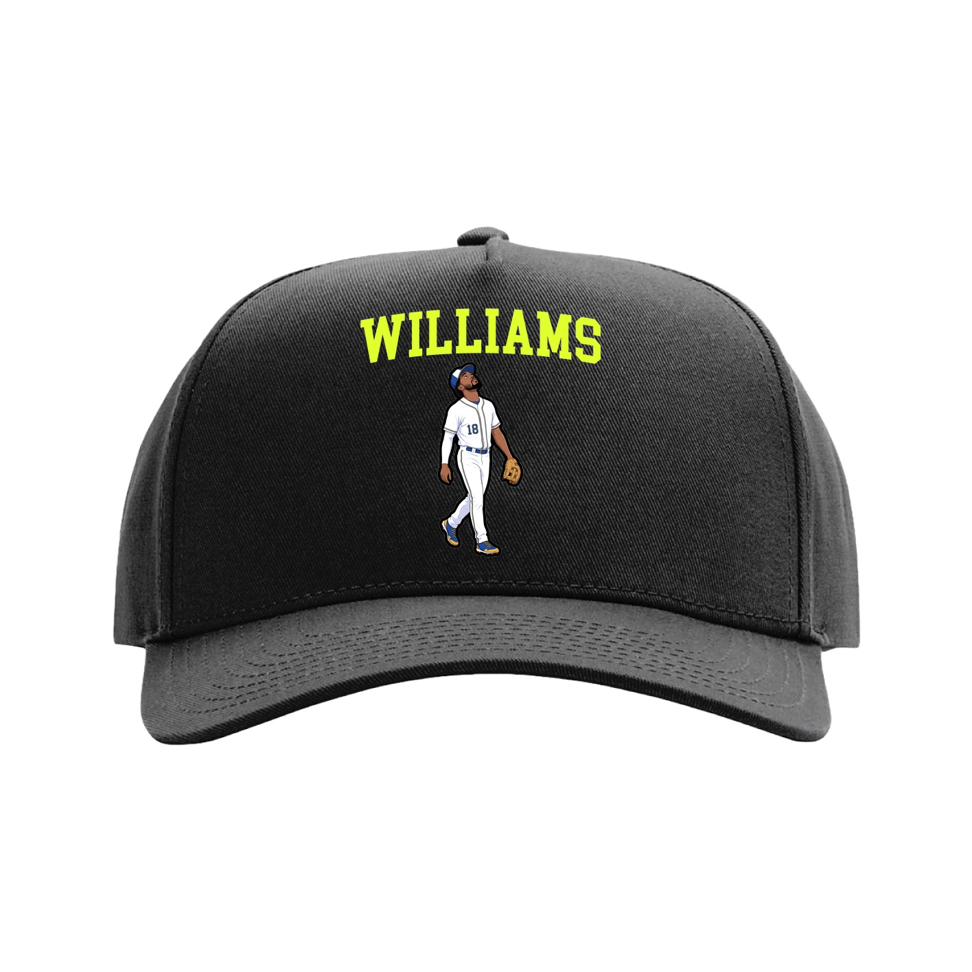 Full Fabric Five-Panel Champ Cap — Shirsey in Black