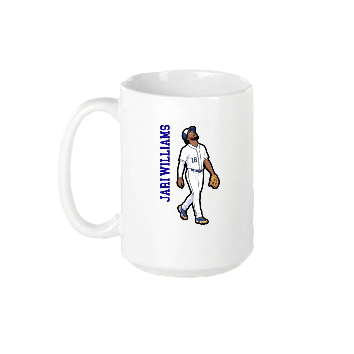 15oz Coffee Mug — Name Vertical in White