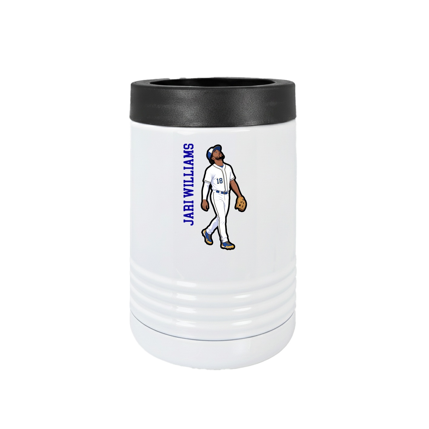 Beverage Holder — Name Vertical in White