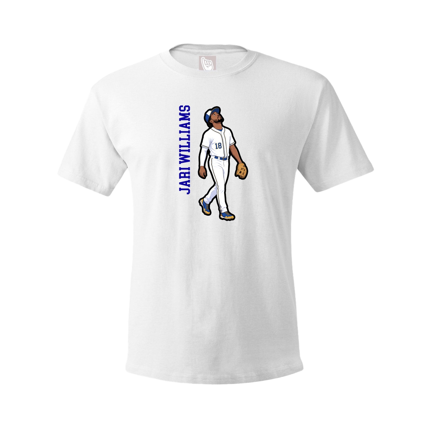 Tee — Name Vertical in White