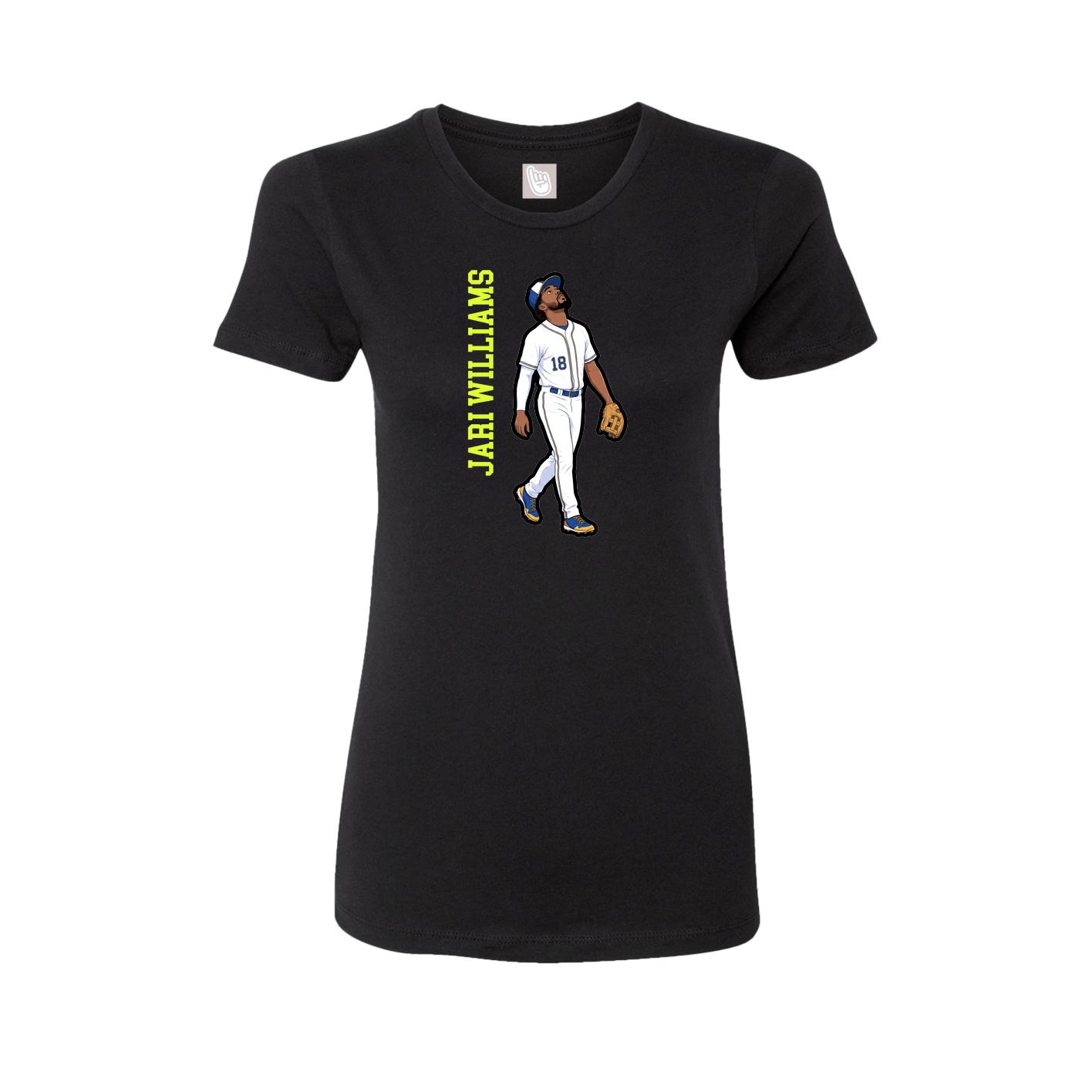 Womens Tee — Name Vertical in Black