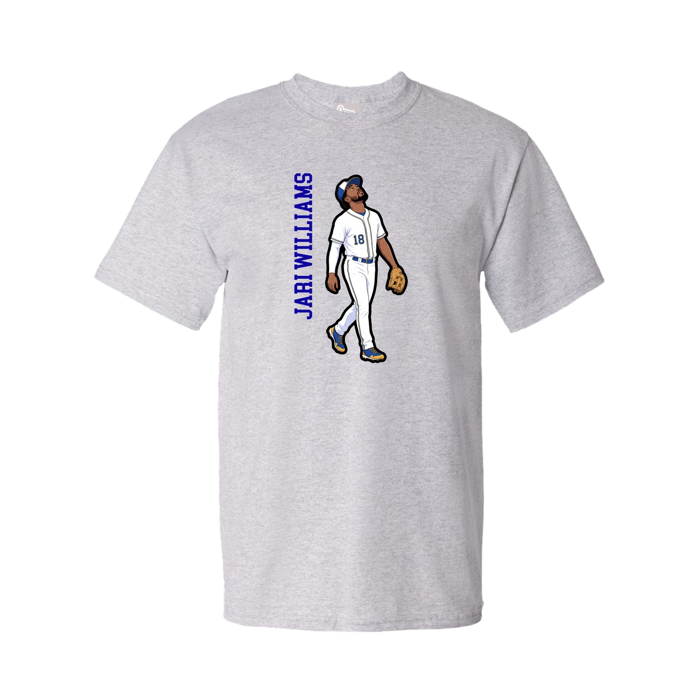 Youth Tee — Name Vertical in Grey