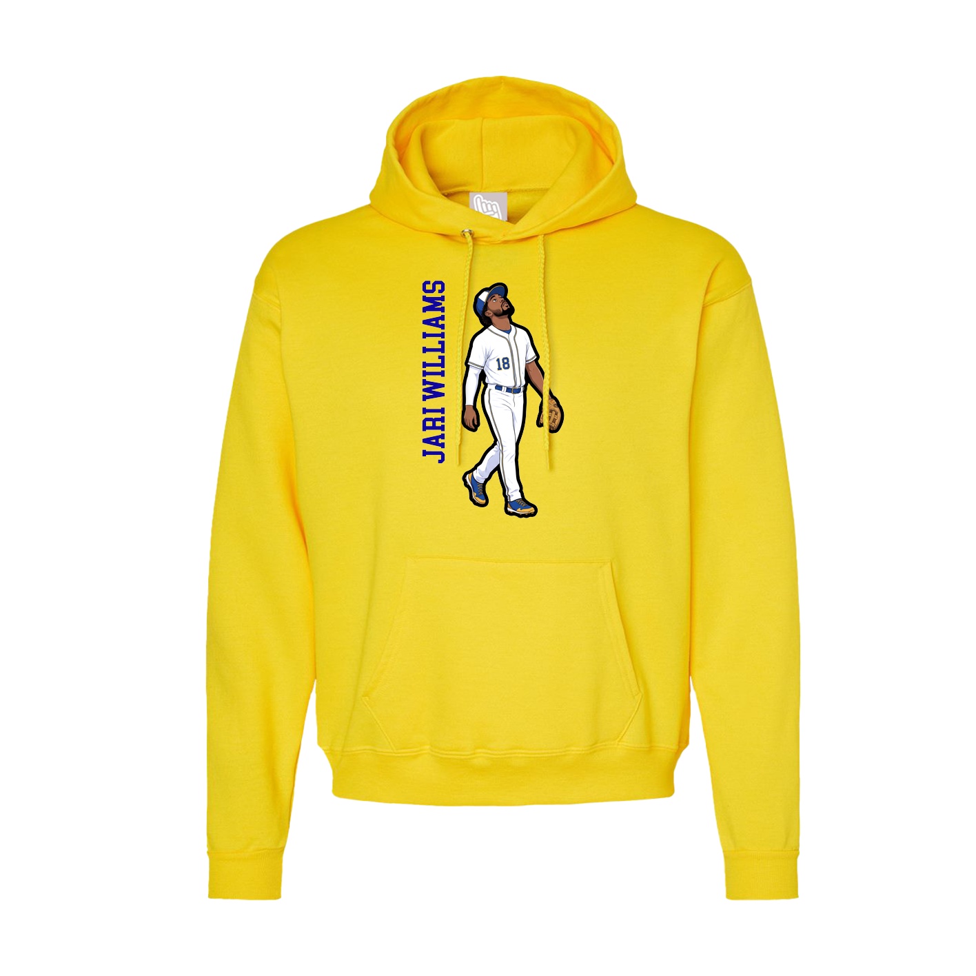 Hoodie — Name Vertical in Yellow