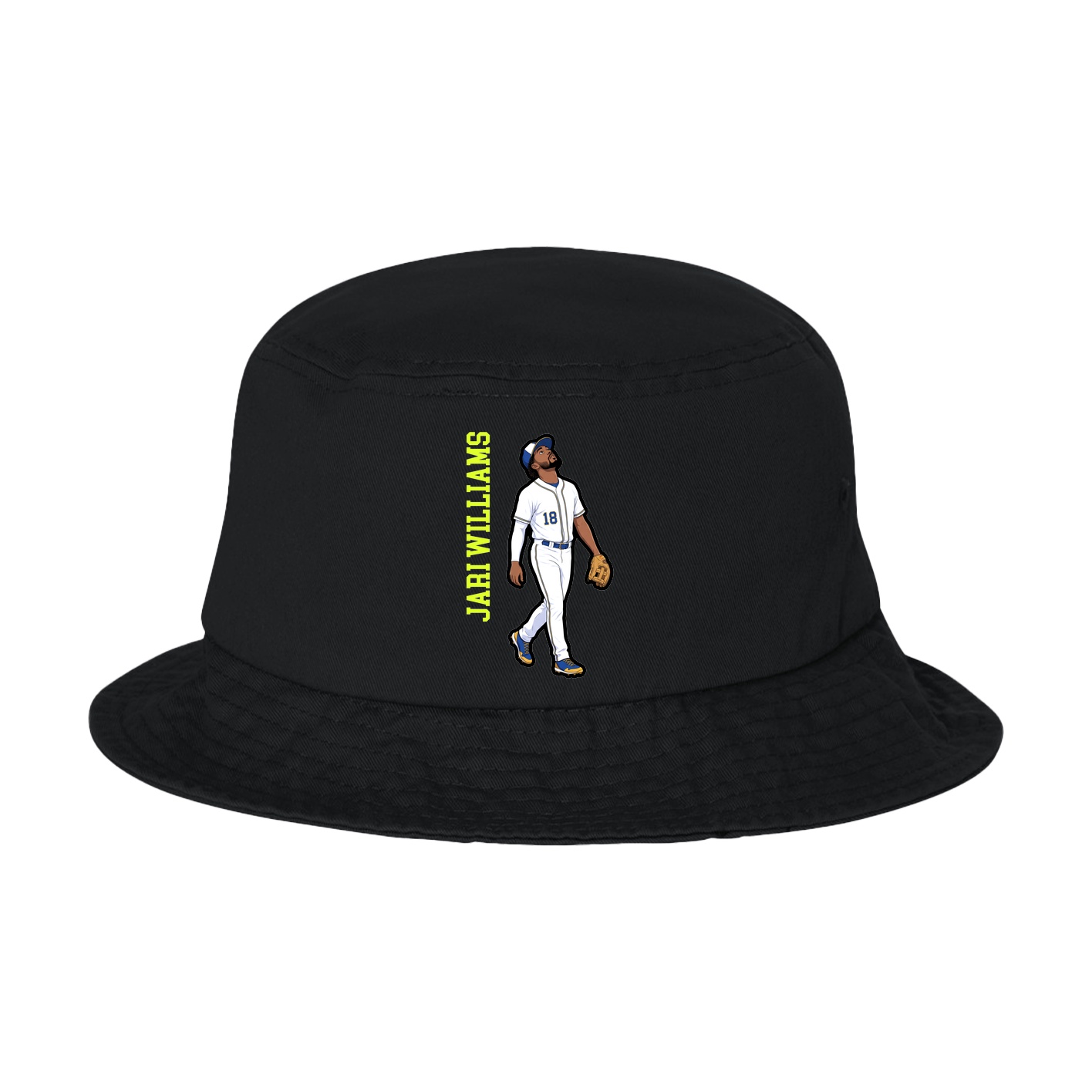 Bucket Cap — Name Vertical in Black