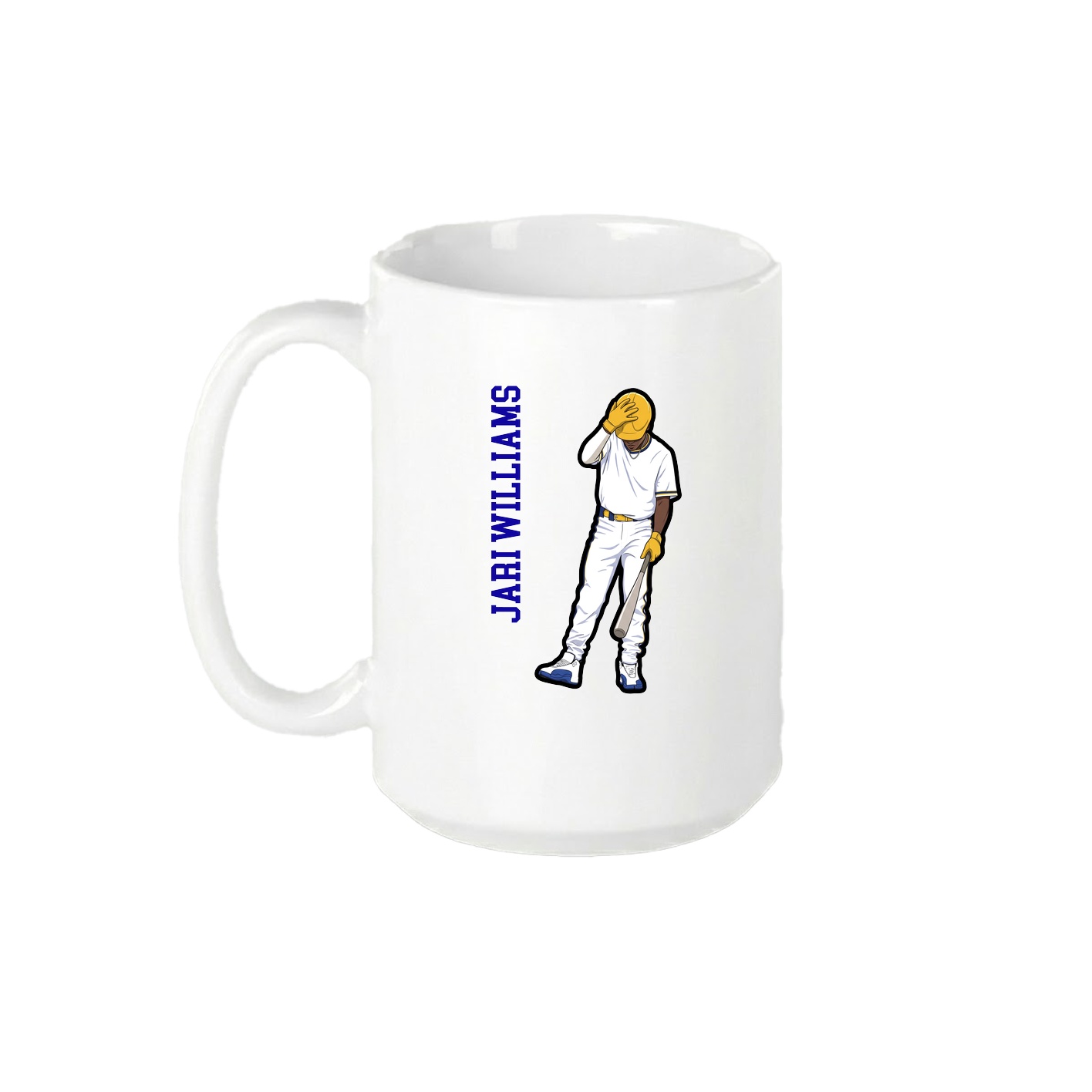 15oz Coffee Mug — Name Vertical in White