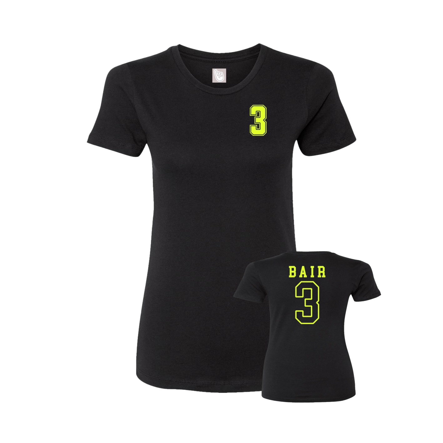 Fitted Women's Tee — Chest Back in Black