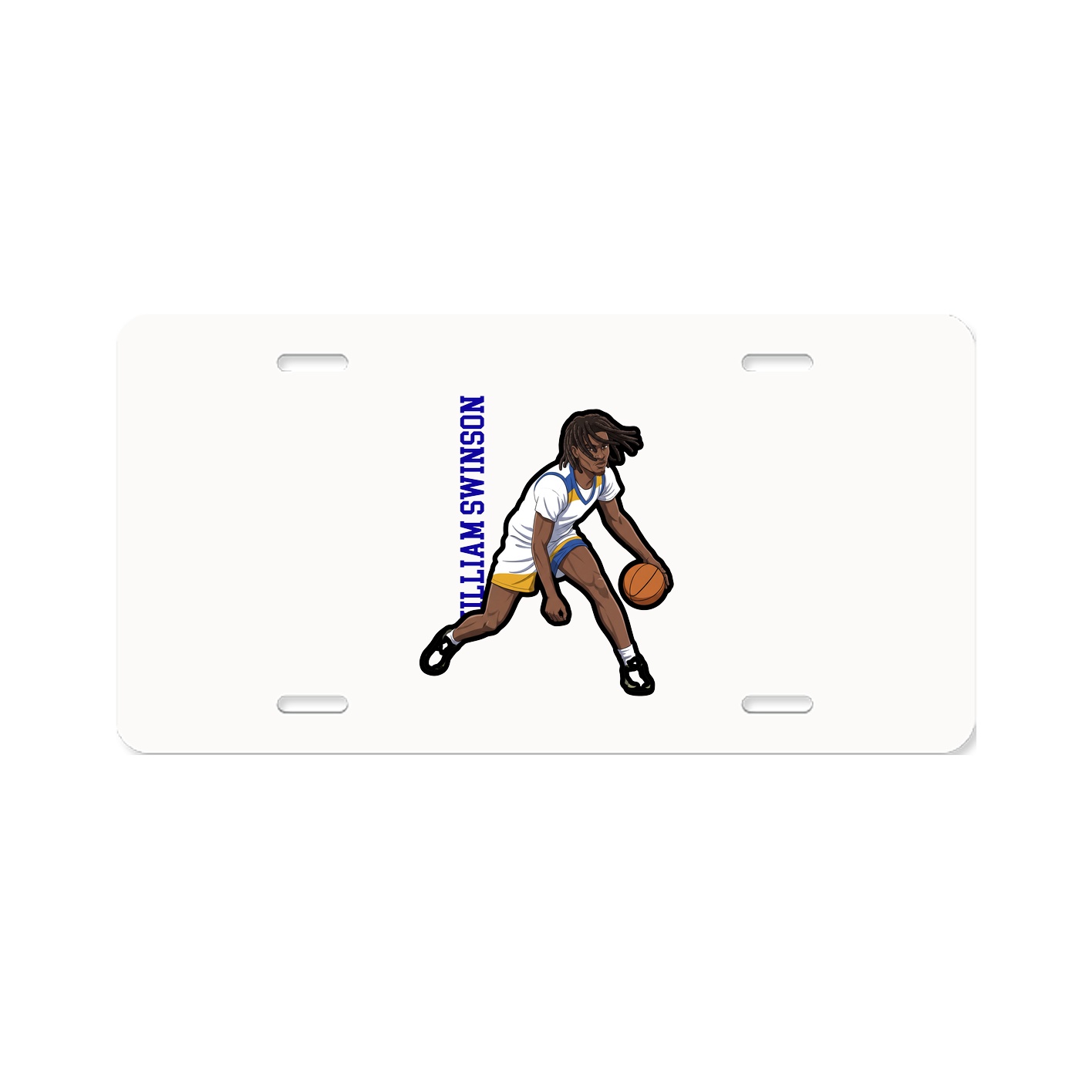 License Plate — Name Vertical in Classic