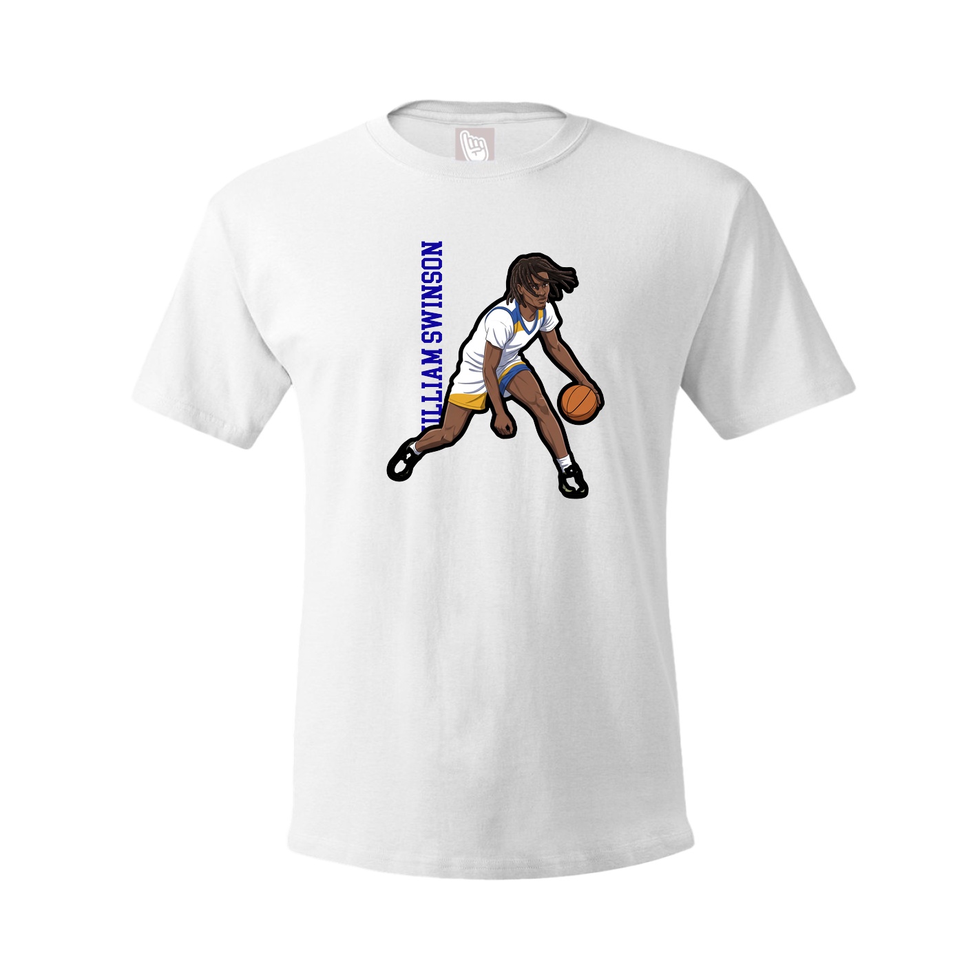 Youth Tee — Name Vertical in White