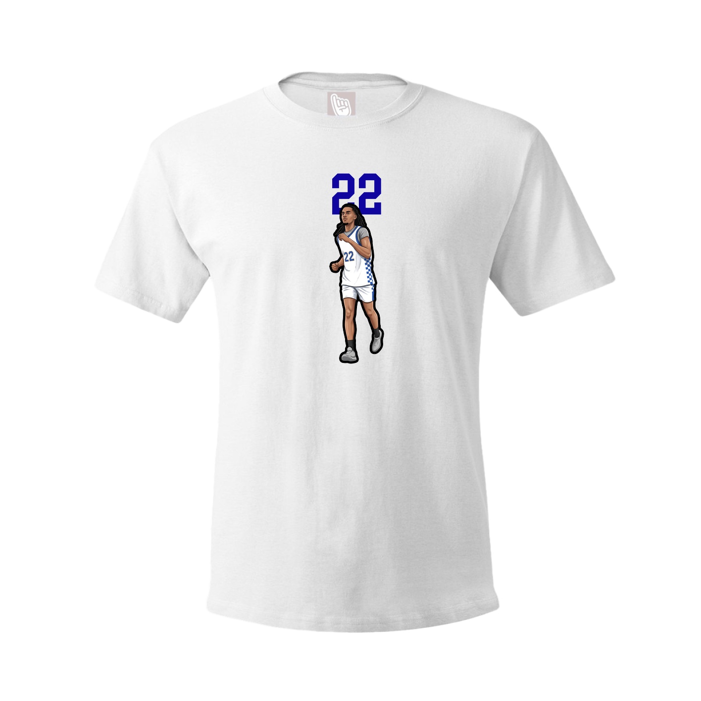 Youth Tee — Number Top in White