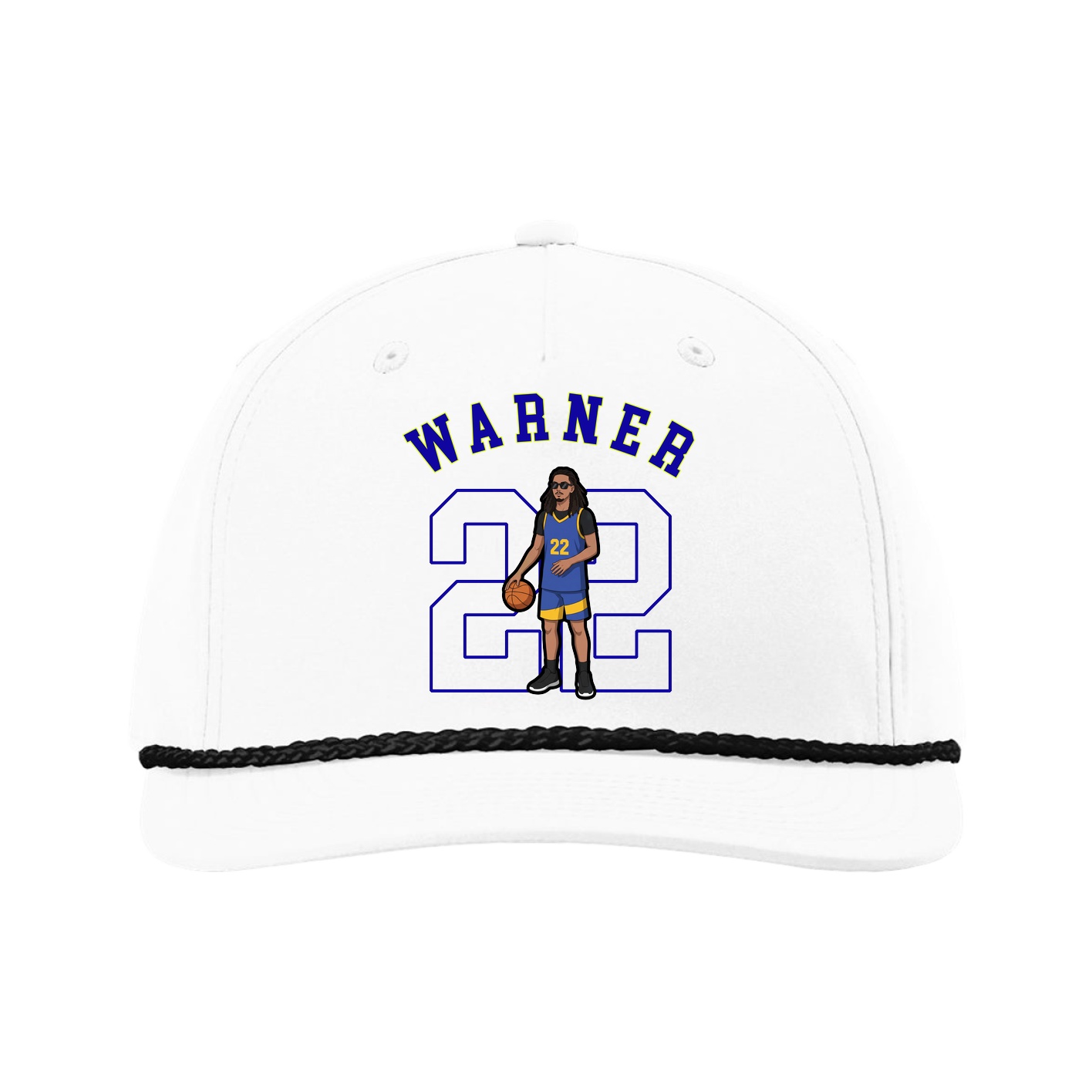Five-Panel Classic Rope Cap — Shirsey Arch in White