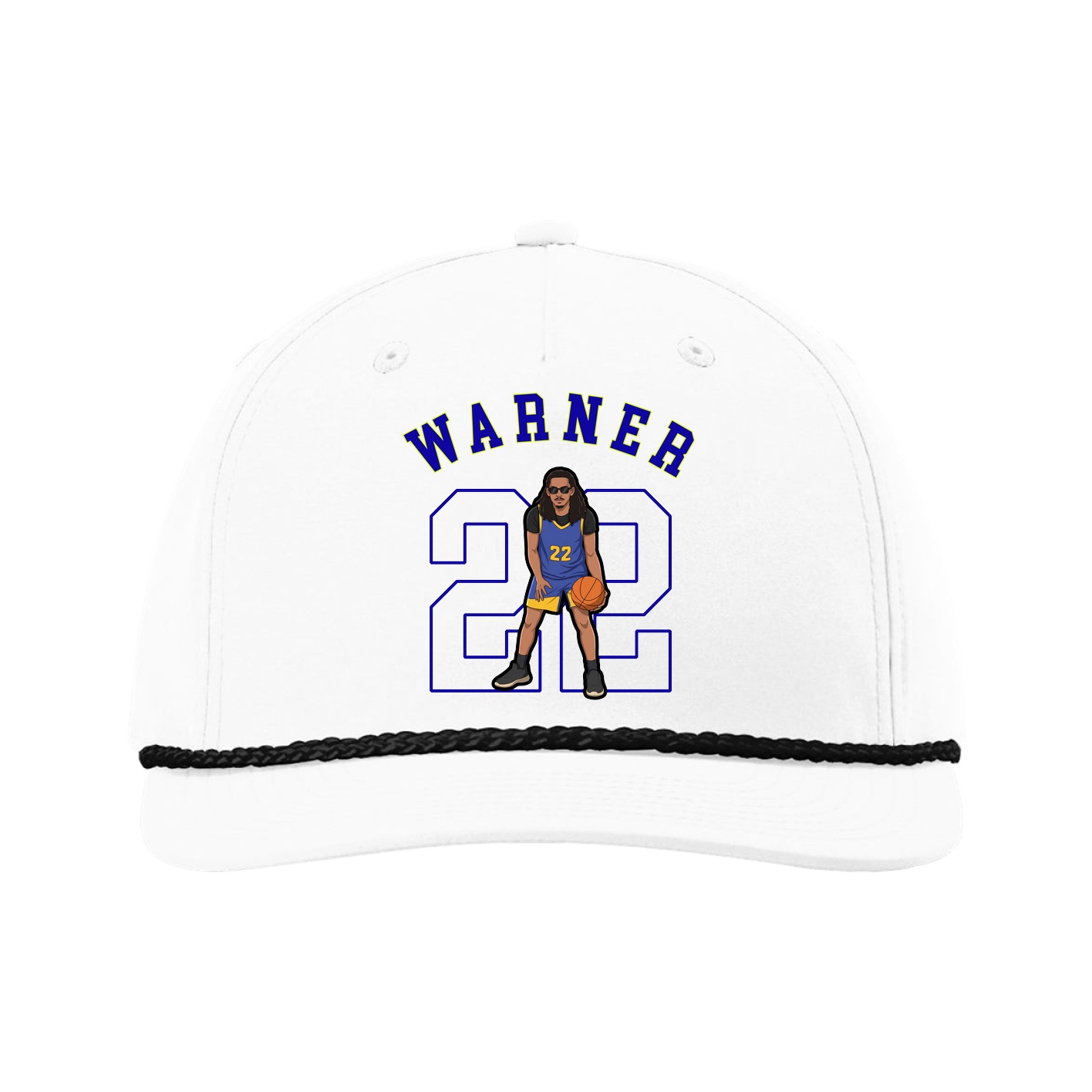 Five-Panel Classic Rope Cap — Shirsey Arch in White