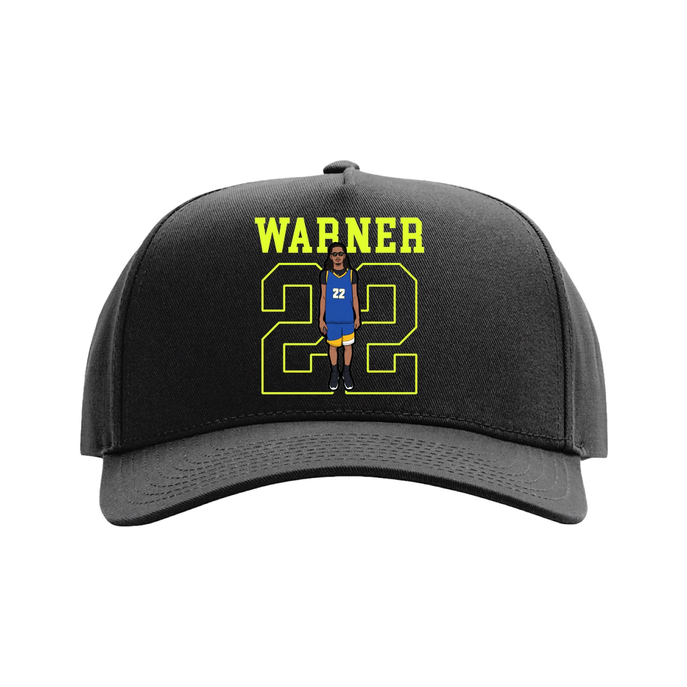 Full Fabric Five-Panel Champ Cap — Shirsey in Black