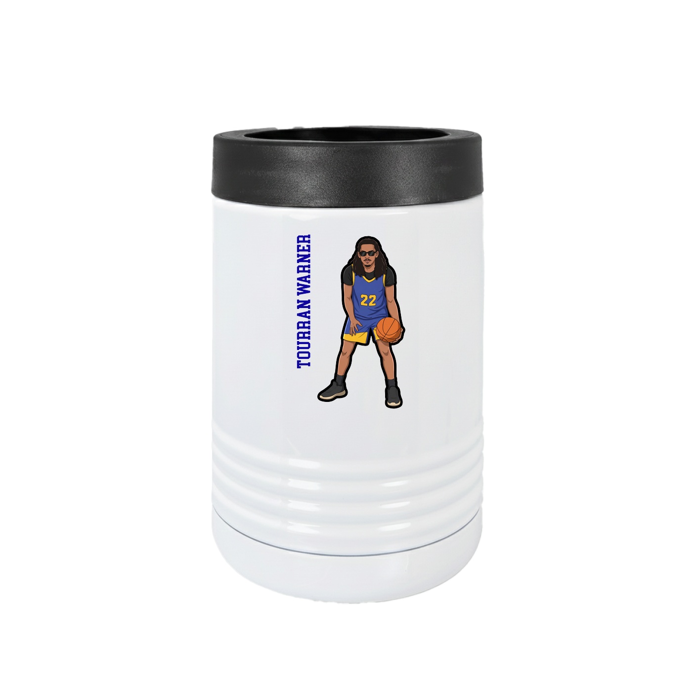 Beverage Holder — Name Vertical in White