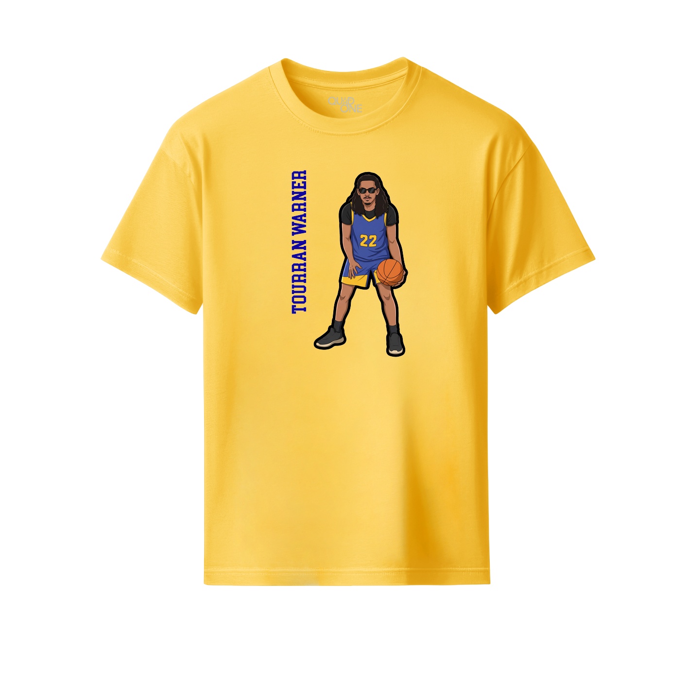 Youth Tee — Name Vertical in Yellow