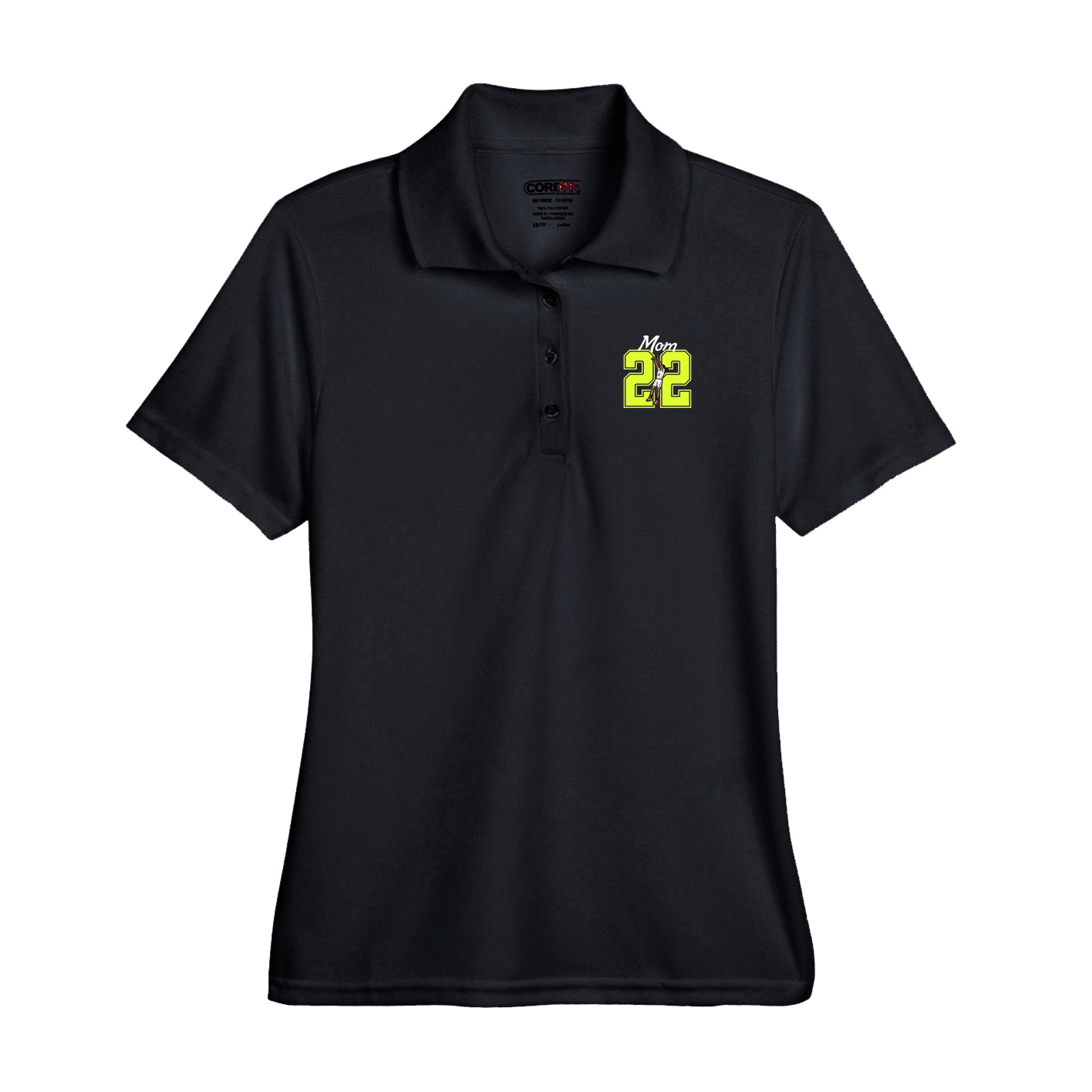 Performance Polo — Mothers Day Shirsey in Black