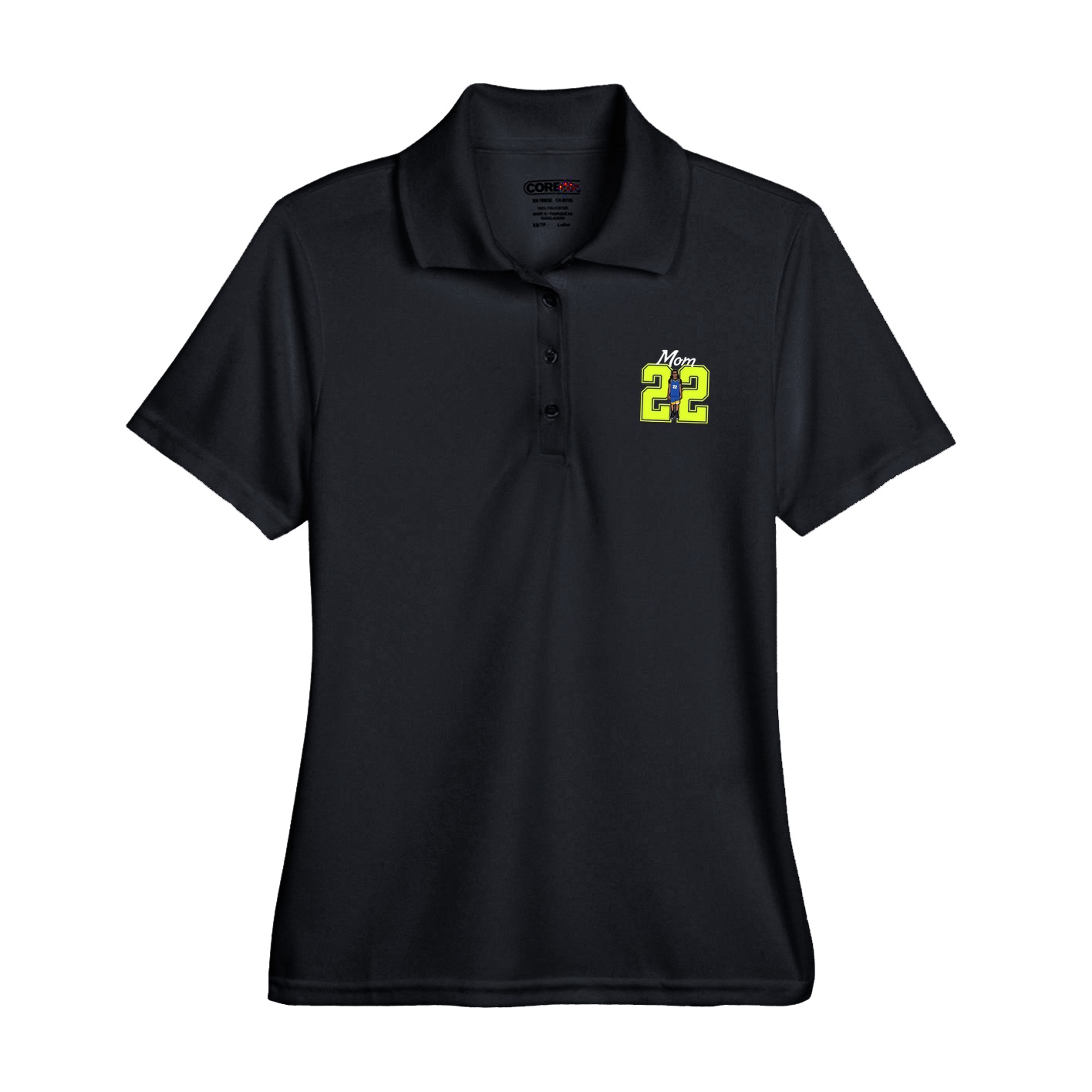 Womens Performance Polo — Mothers Day Shirsey in Black