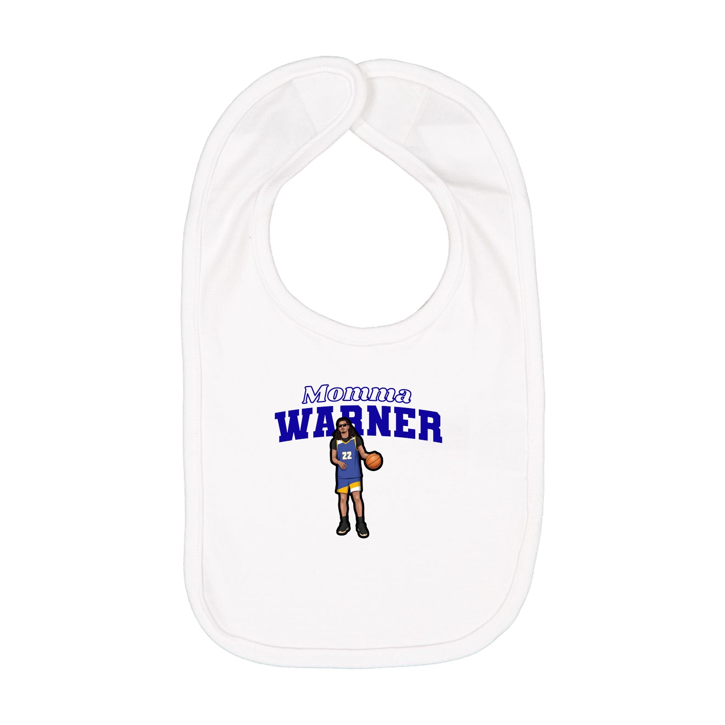 Infant Bib — Mothers Day Block in White