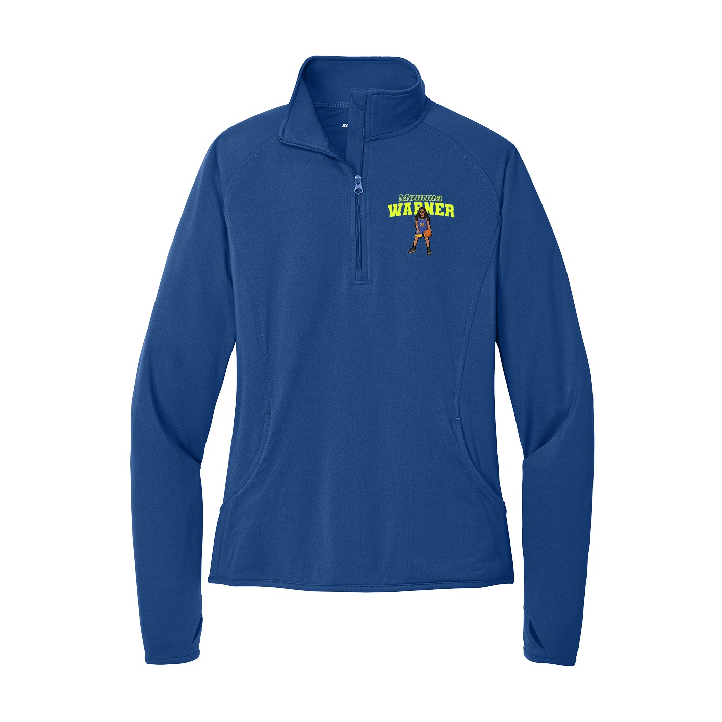 Women's Q-Zip Pullover — Mothers Day Block in Royal