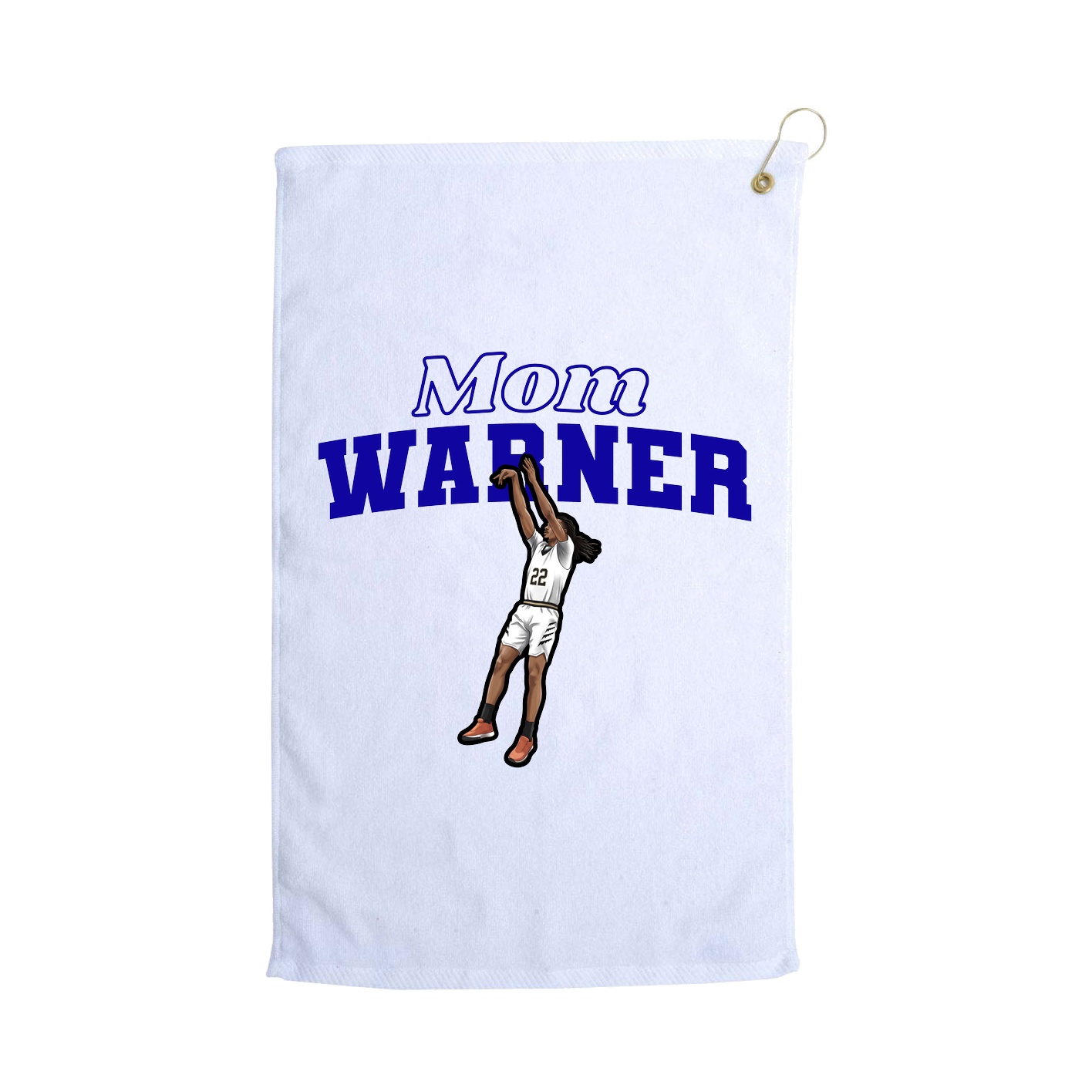 Golf Towel — Mothers Day Block in White