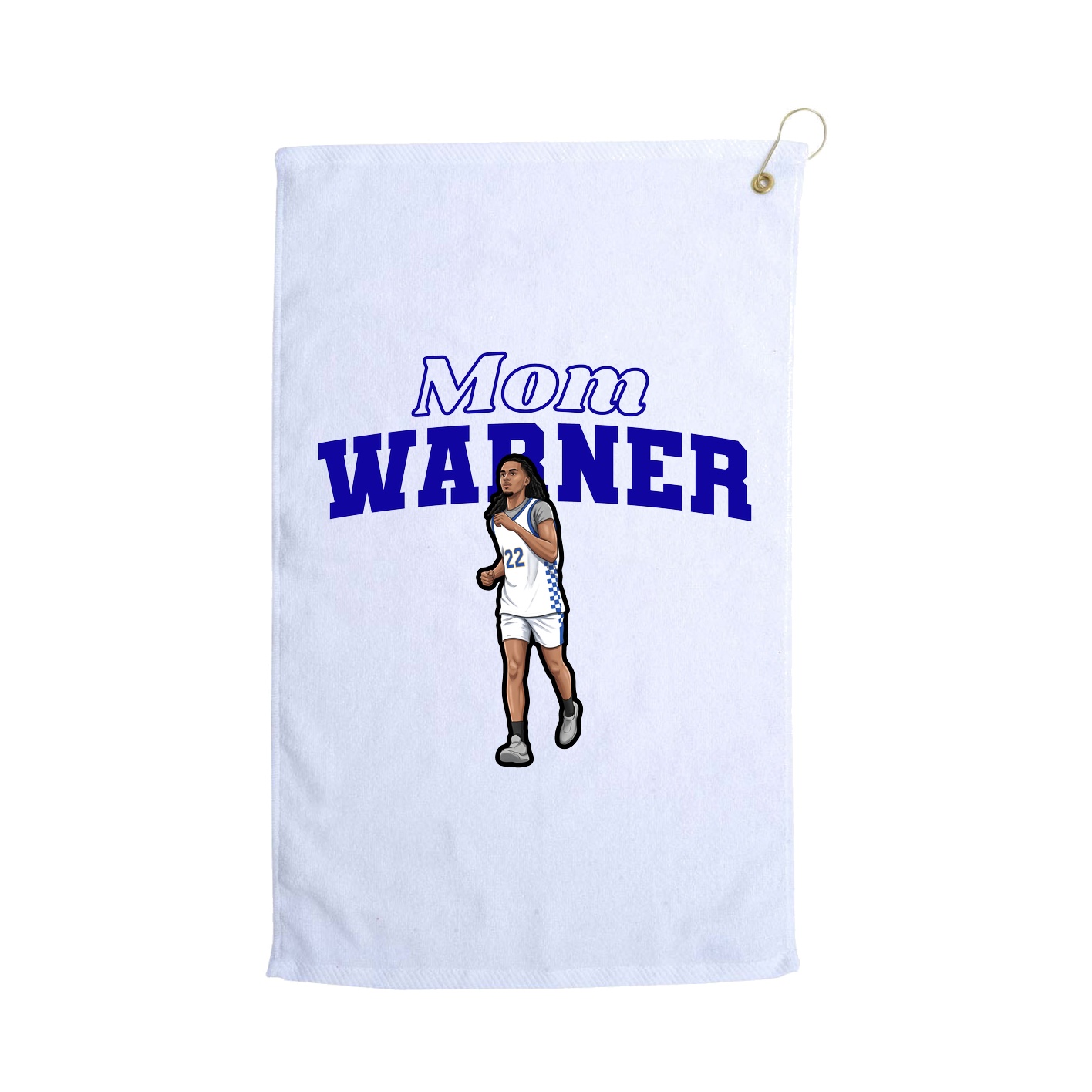 Golf Towel — Mothers Day Block in White