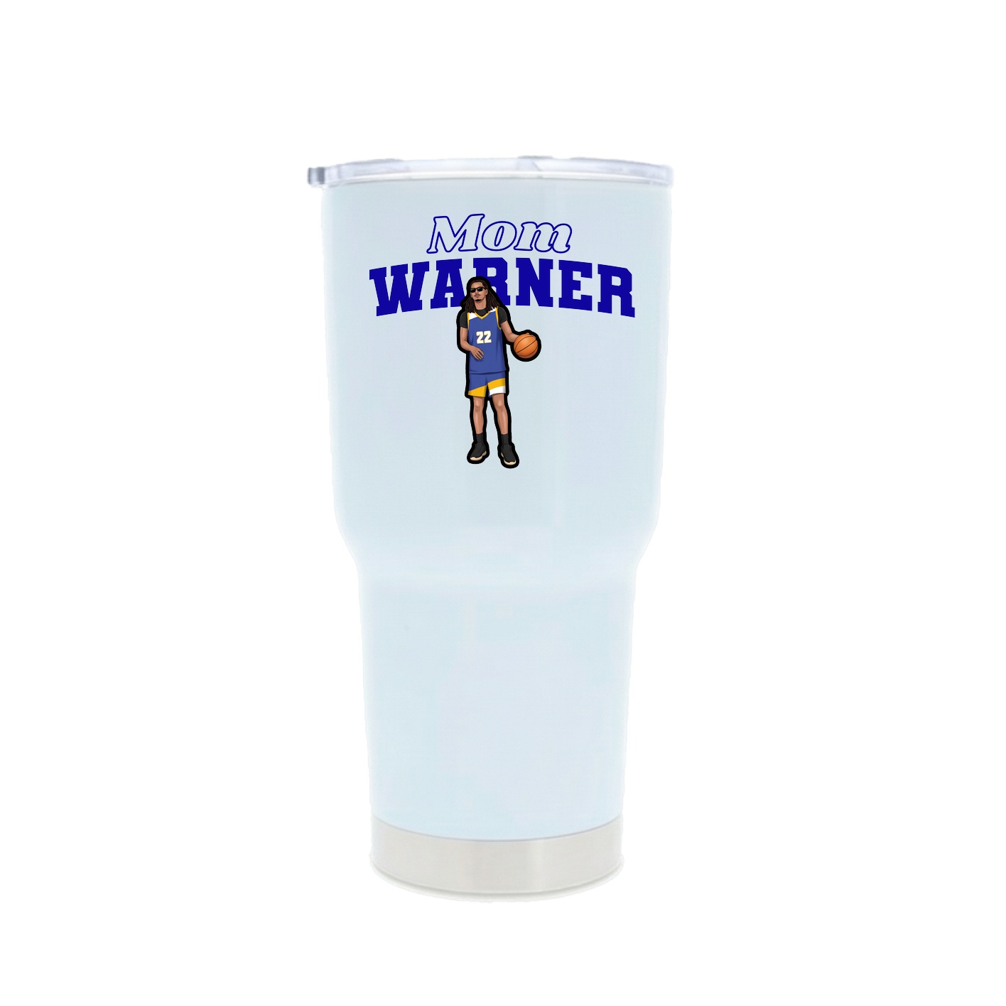 30oz Stainless Steel Tumbler — Mothers Day Block in White
