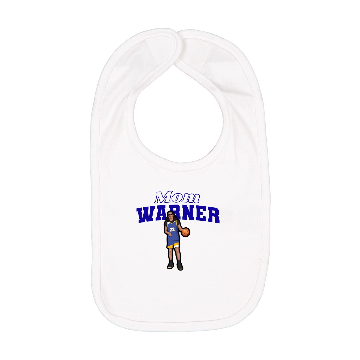 Infant Bib — Mothers Day Block in White