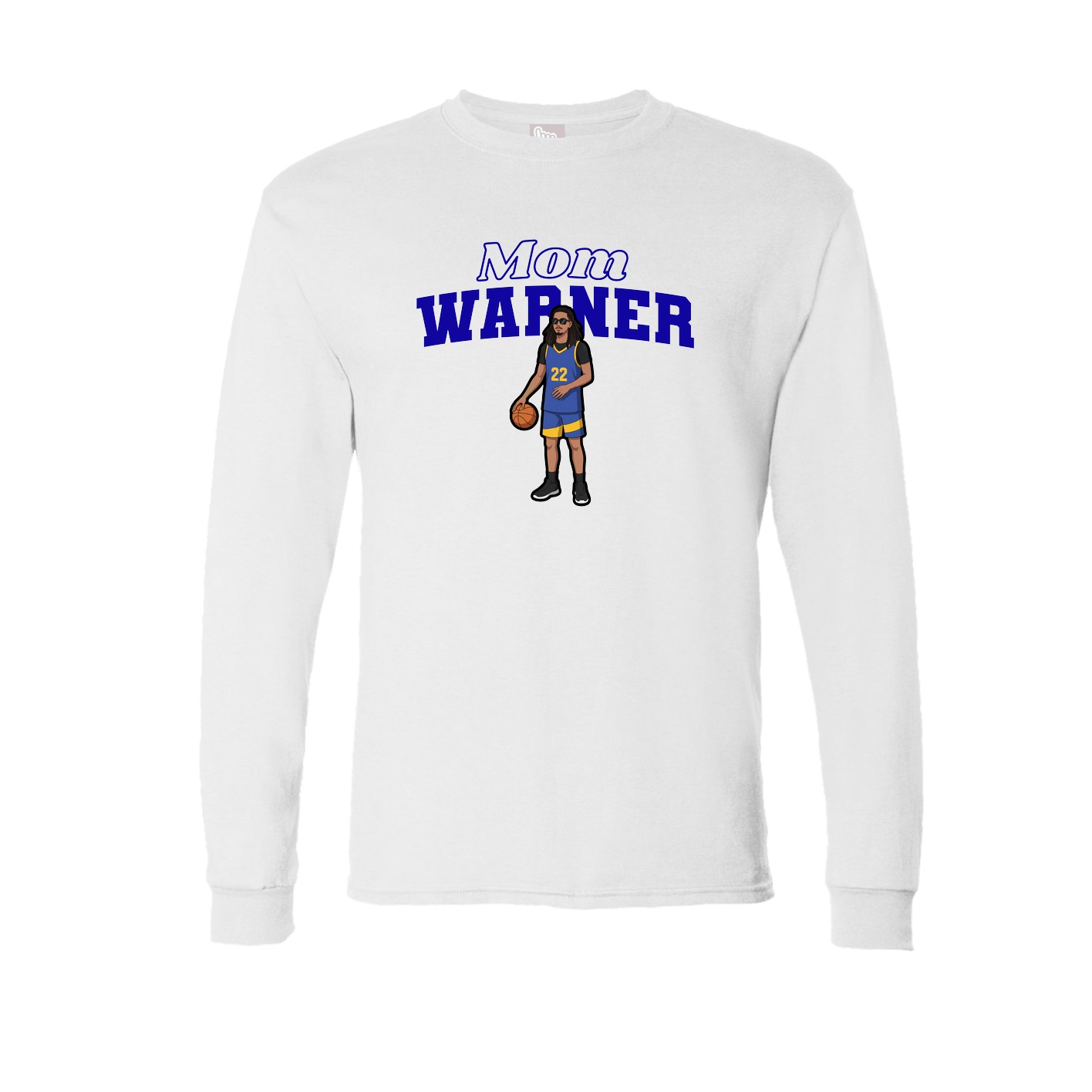 Long Sleeve Tee — Mothers Day Block in White