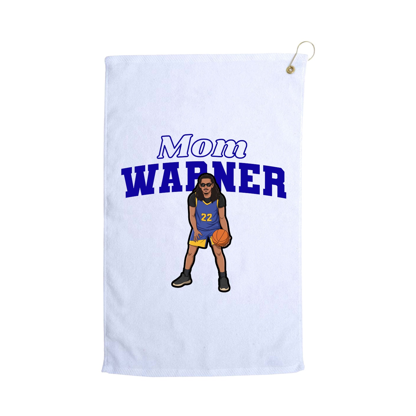 Golf Towel — Mothers Day Block in White