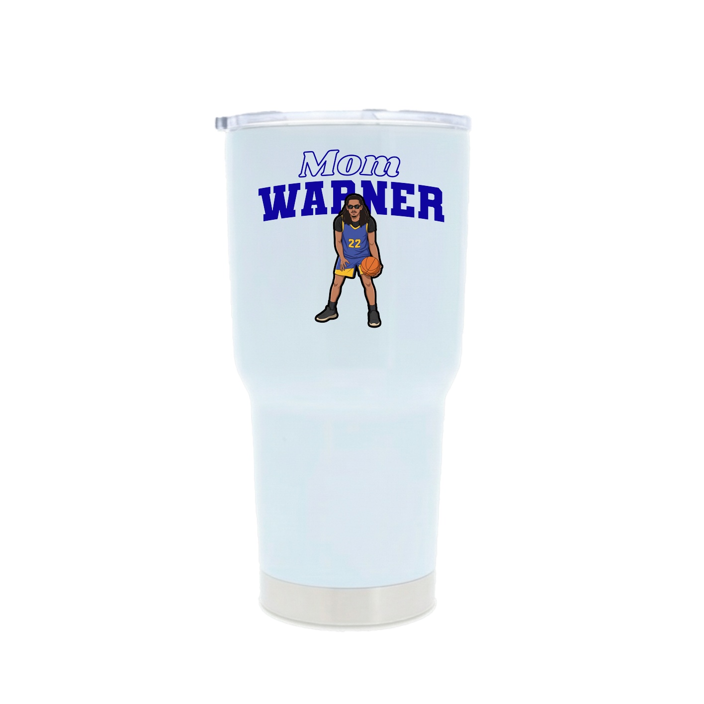 30oz Stainless Steel Tumbler — Mothers Day Block in White